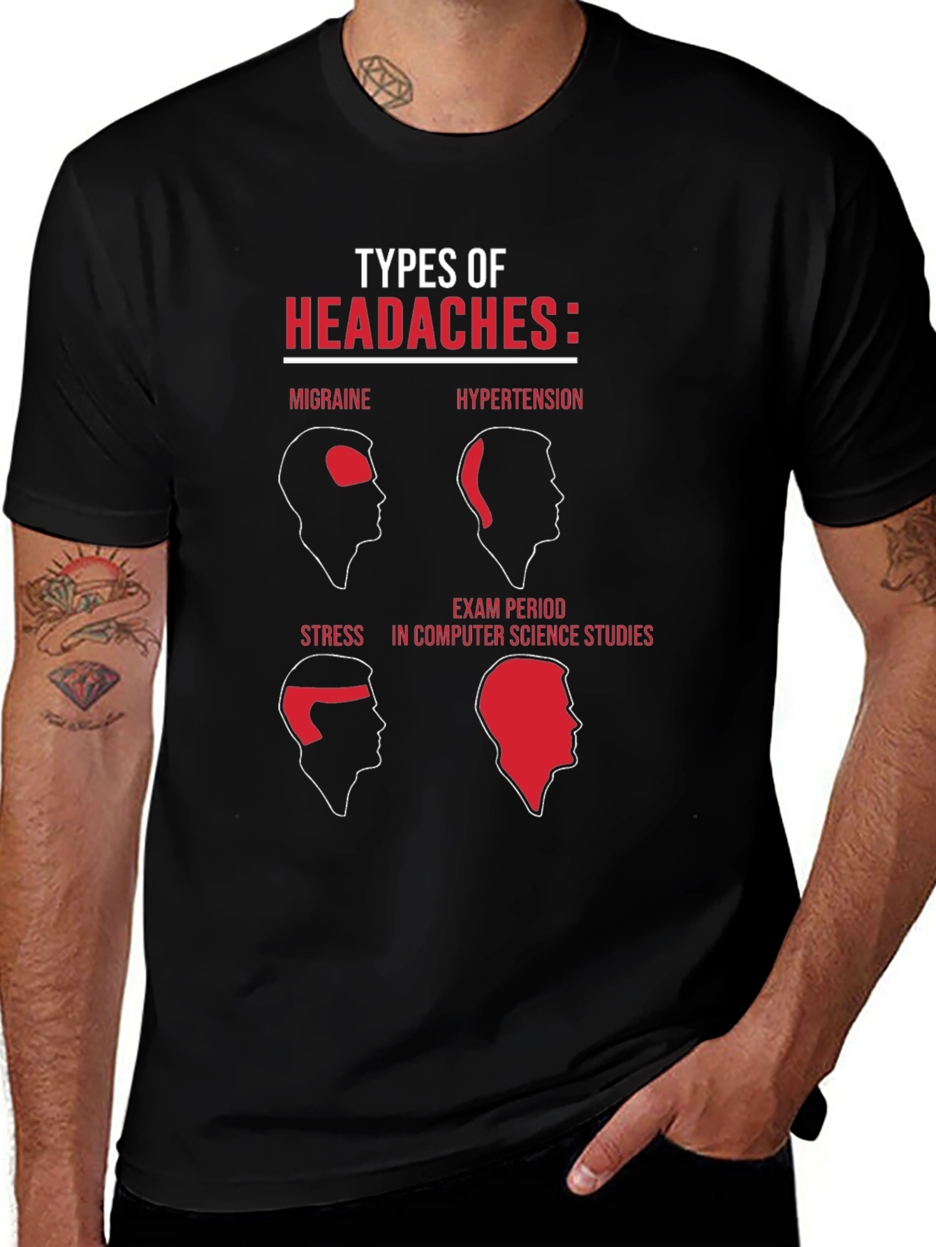 Funny Computer Science Headaches Graphic T-Shirt