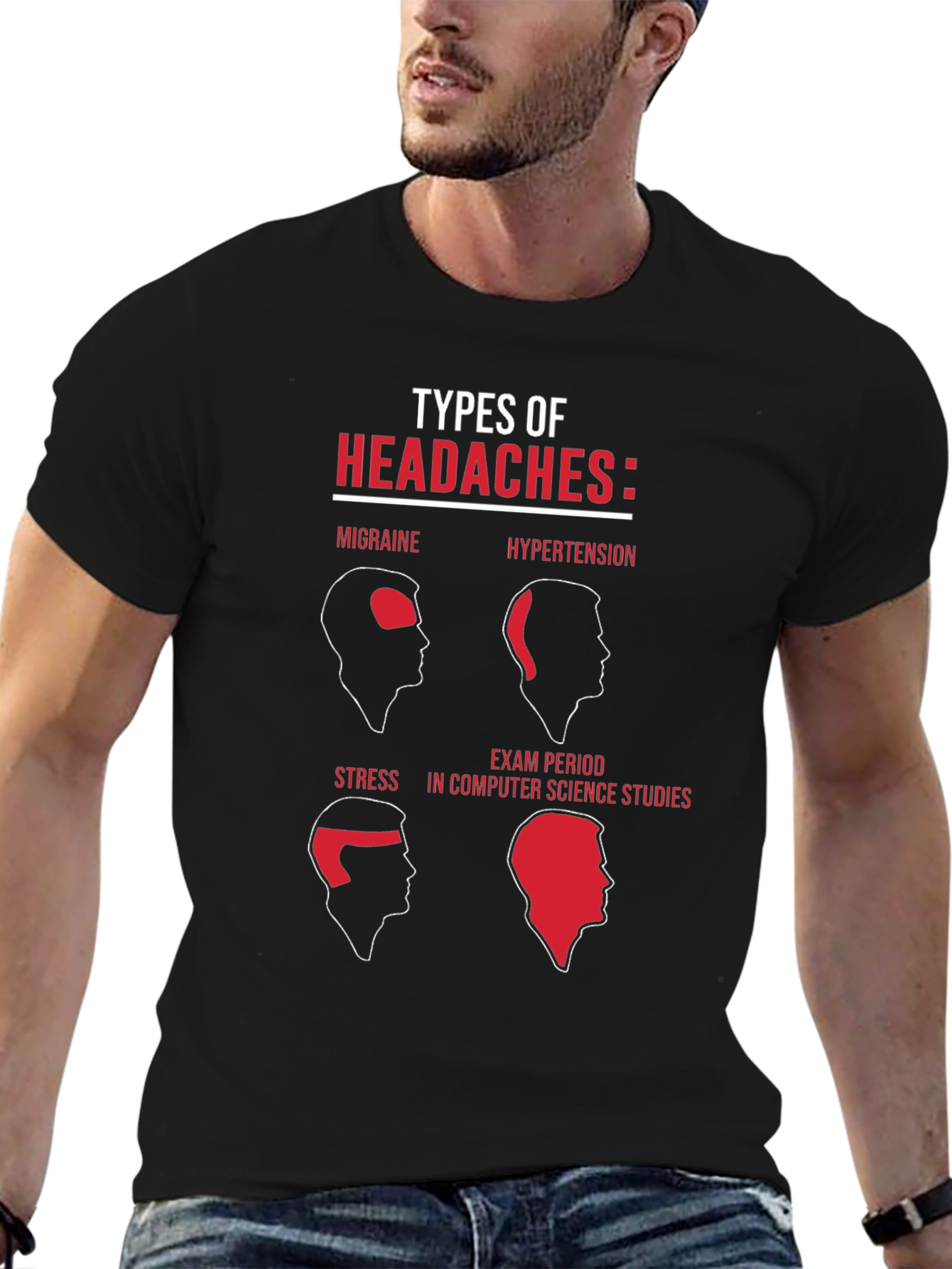 Funny Computer Science Headaches Graphic T-Shirt