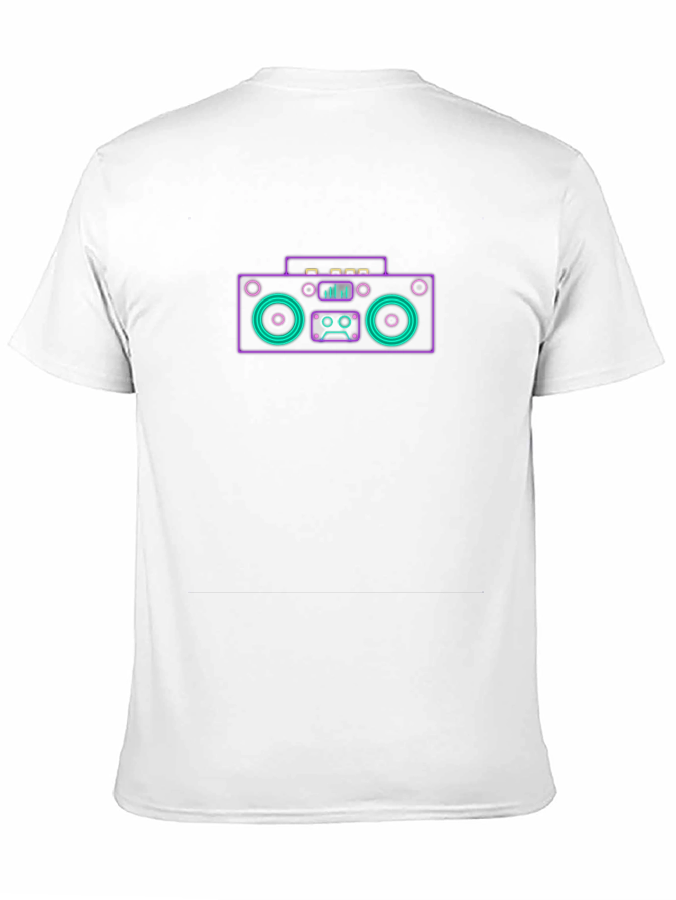 Neon Boombox Graphic Tee - Retro Style