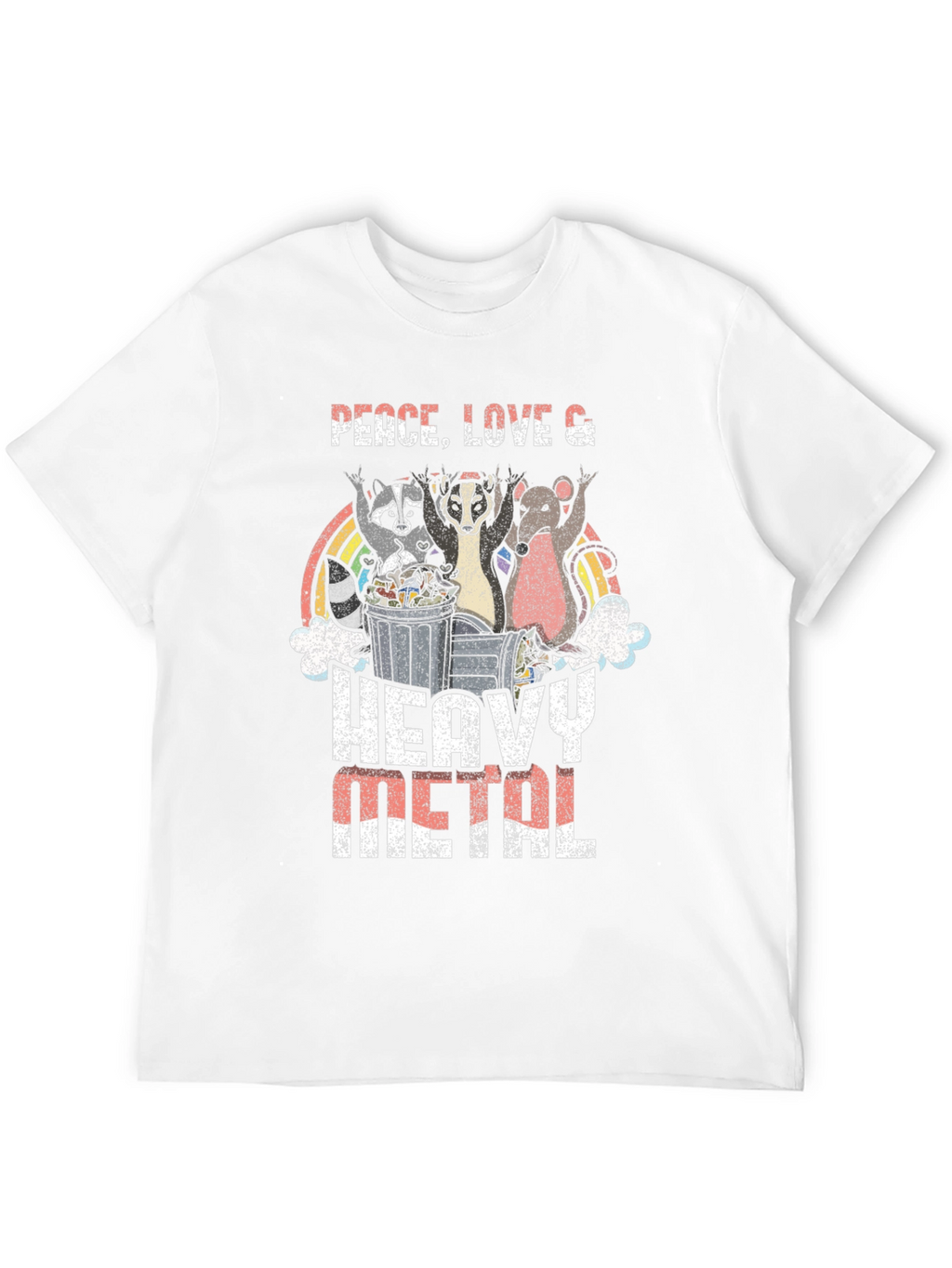 Peace Love Heavy Metal Graphic T-Shirt