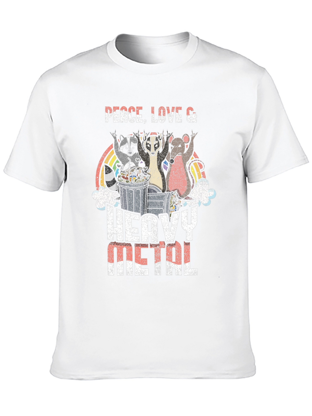 Peace Love Heavy Metal Graphic T-Shirt