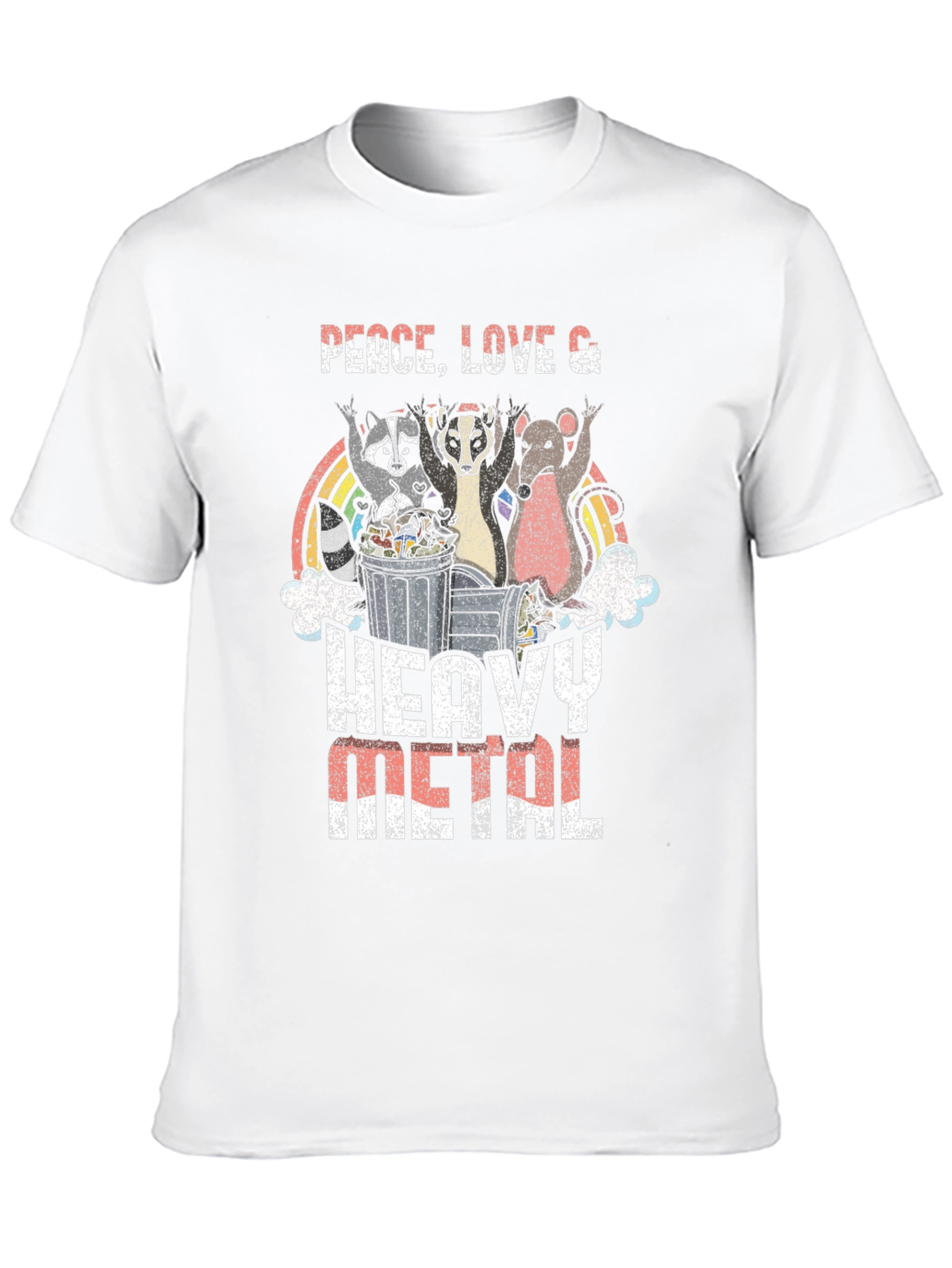 Peace Love Heavy Metal Graphic T-Shirt