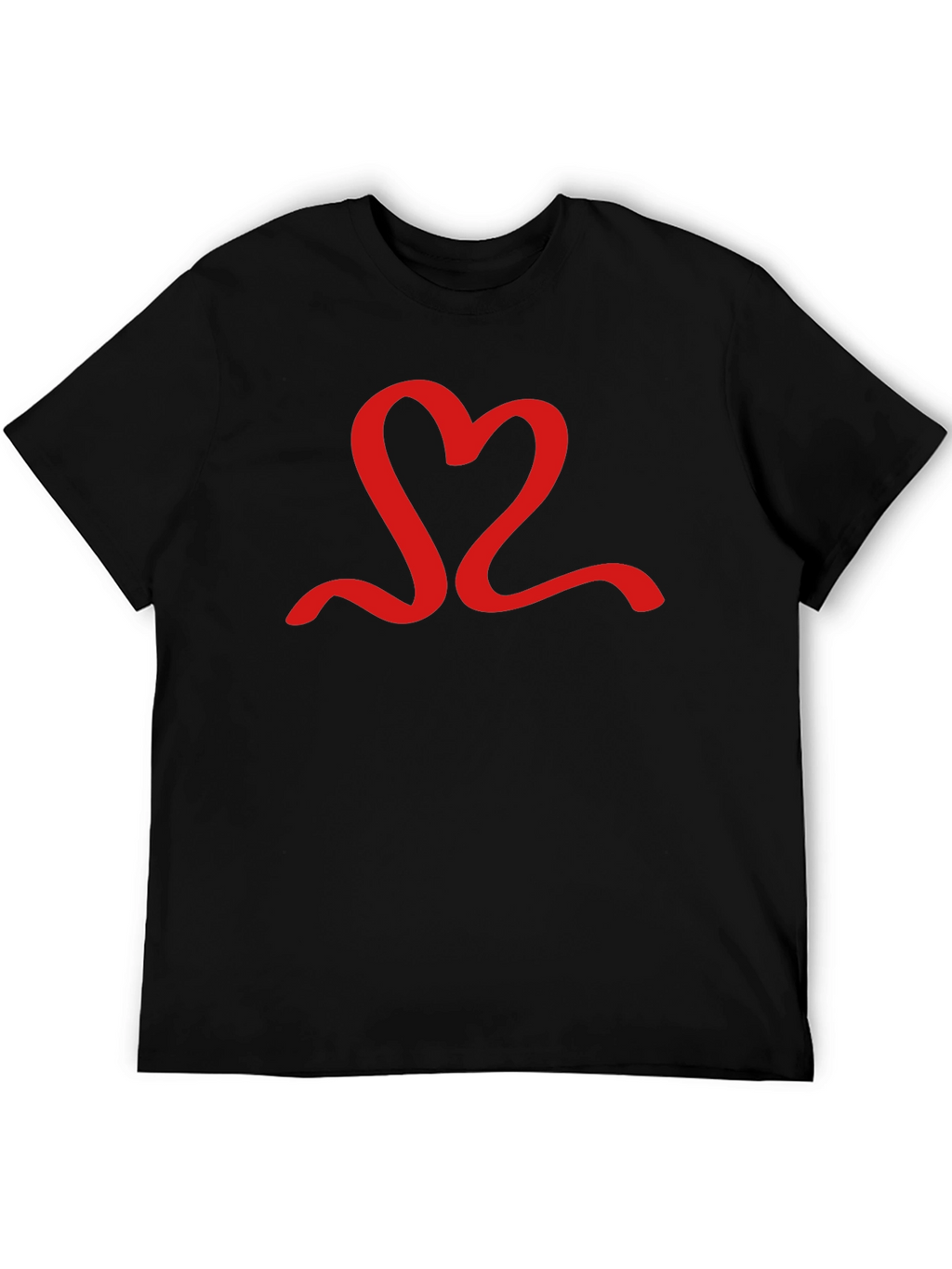 Red Heart Graphic Black T-Shirt