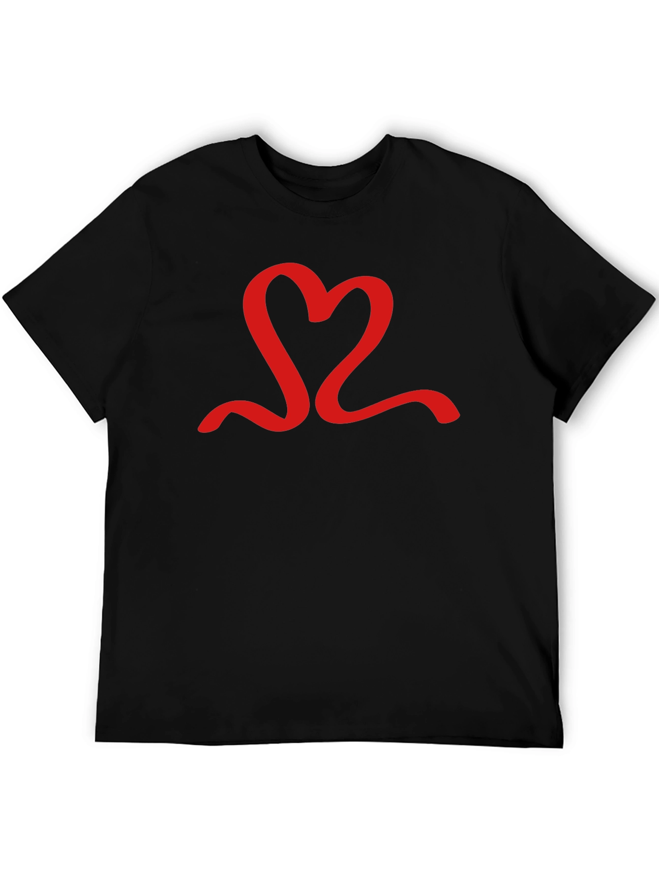 Red Heart Graphic Black T-Shirt