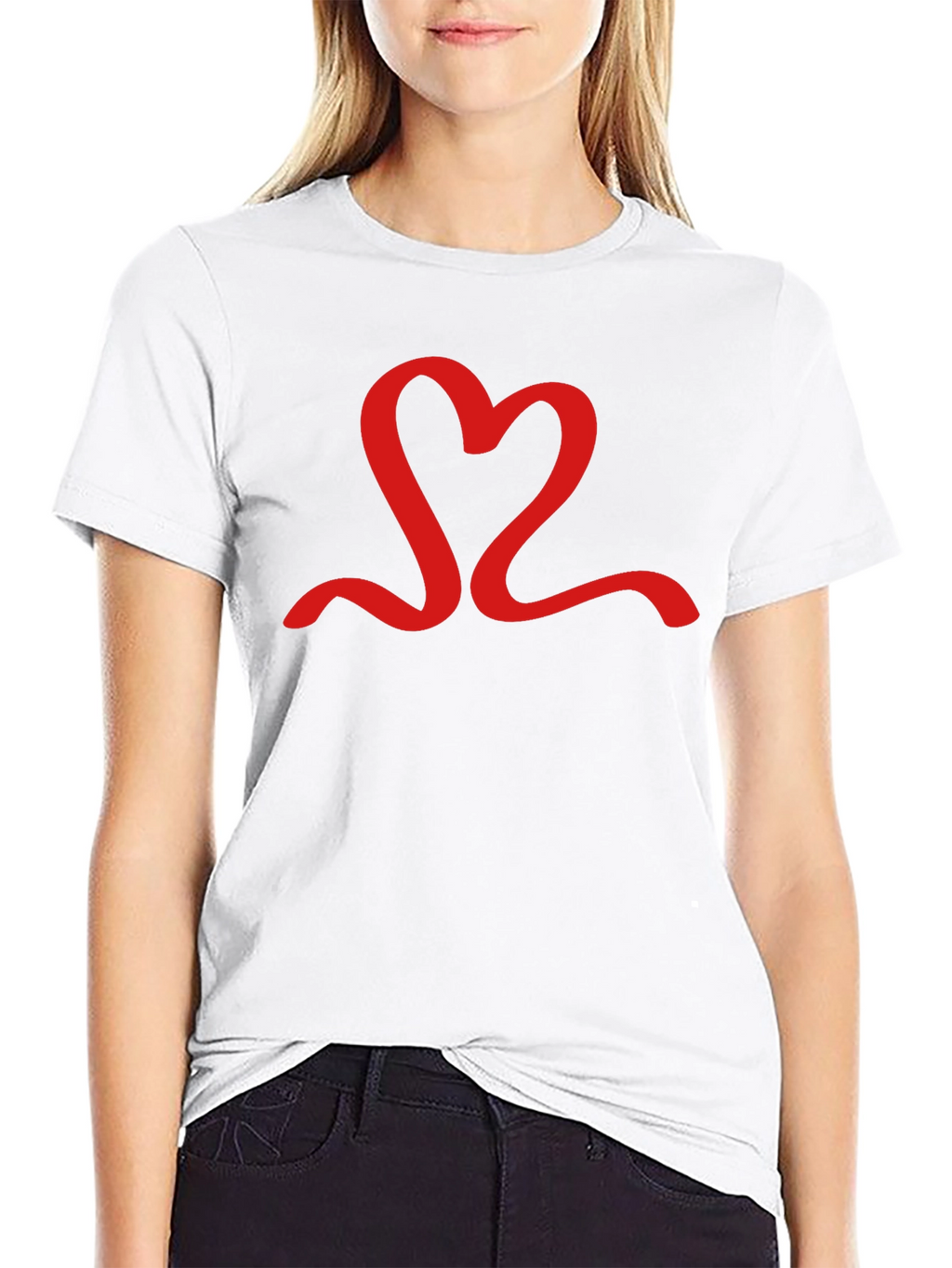 Red Heart Graphic Black T-Shirt