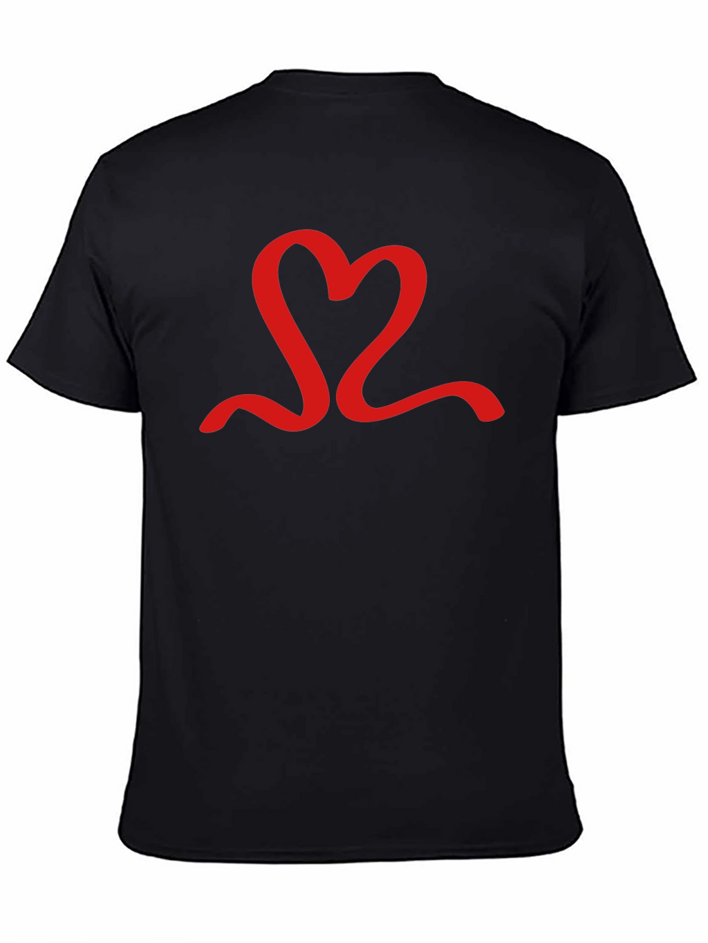 Red Heart Graphic Black T-Shirt