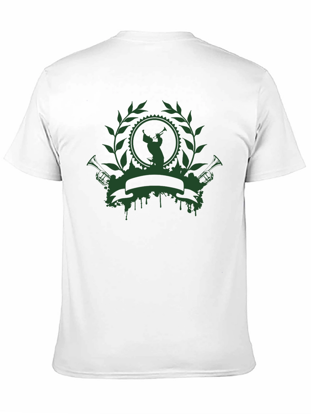 Green Musician Crest Black T-Shirt