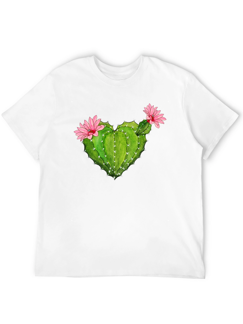 Cactus Heart Flower Graphic T-Shirt