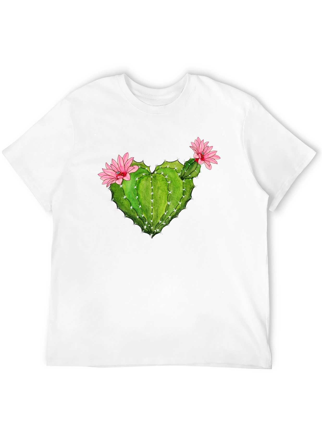 Cactus Heart Flower Graphic T-Shirt