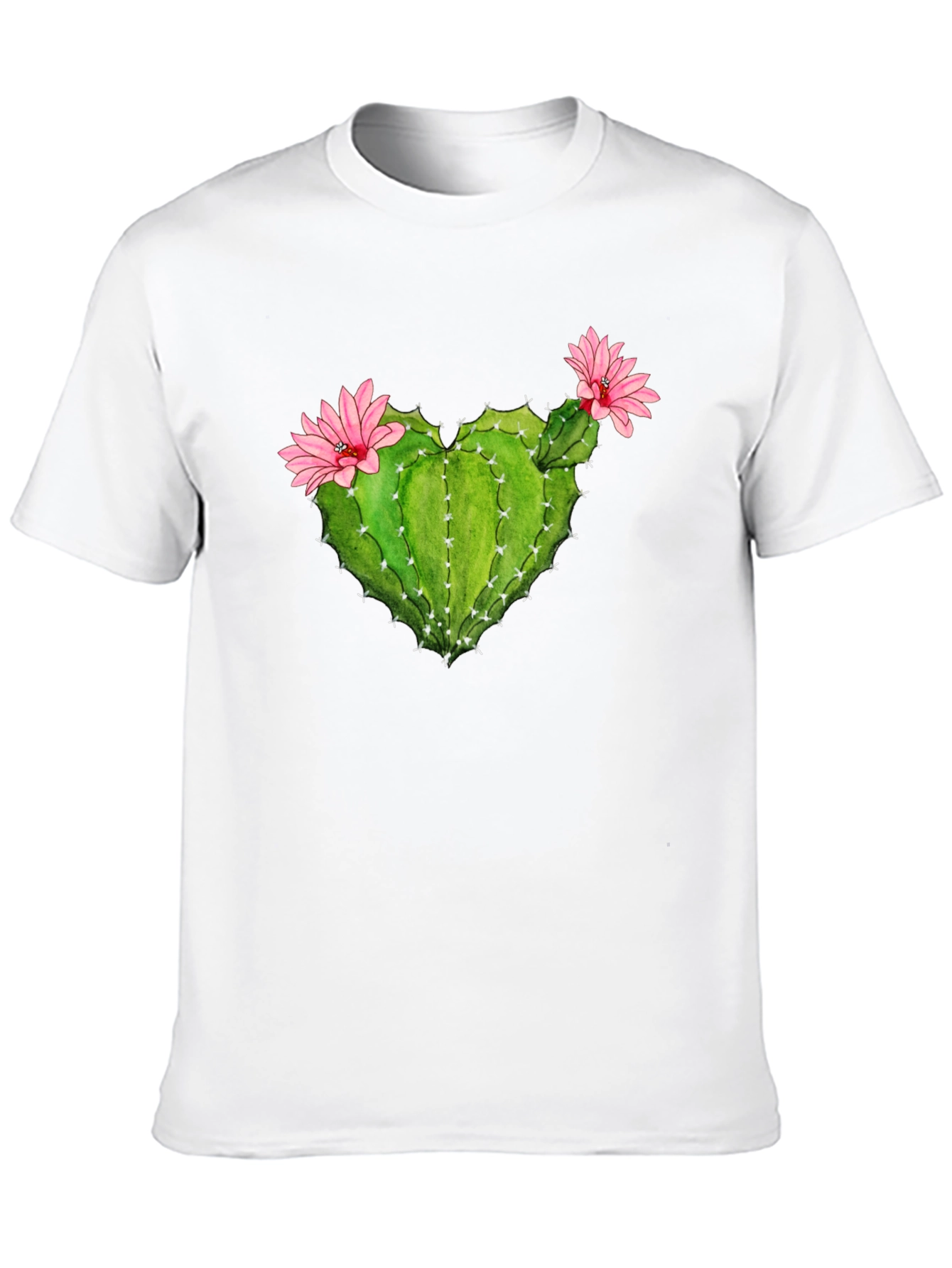 Cactus Heart Flower Graphic T-Shirt