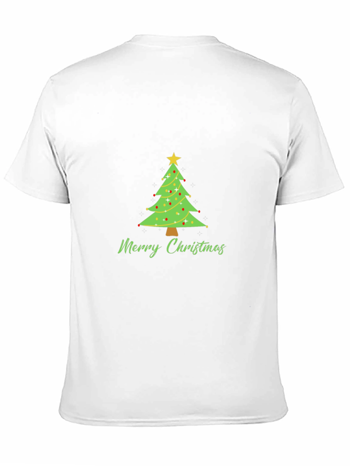 Merry Christmas Tree Graphic Tee - Holiday Festive T-Shirt