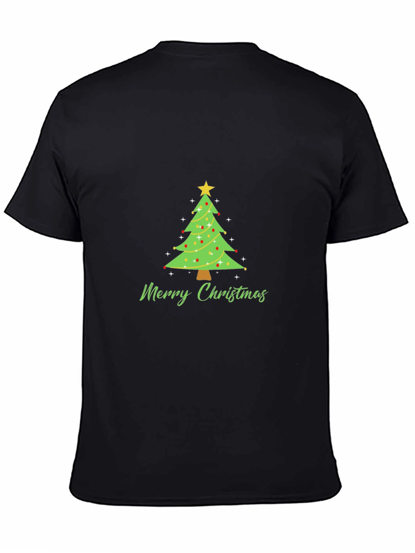 Merry Christmas Tree Graphic Tee - Holiday Festive T-Shirt
