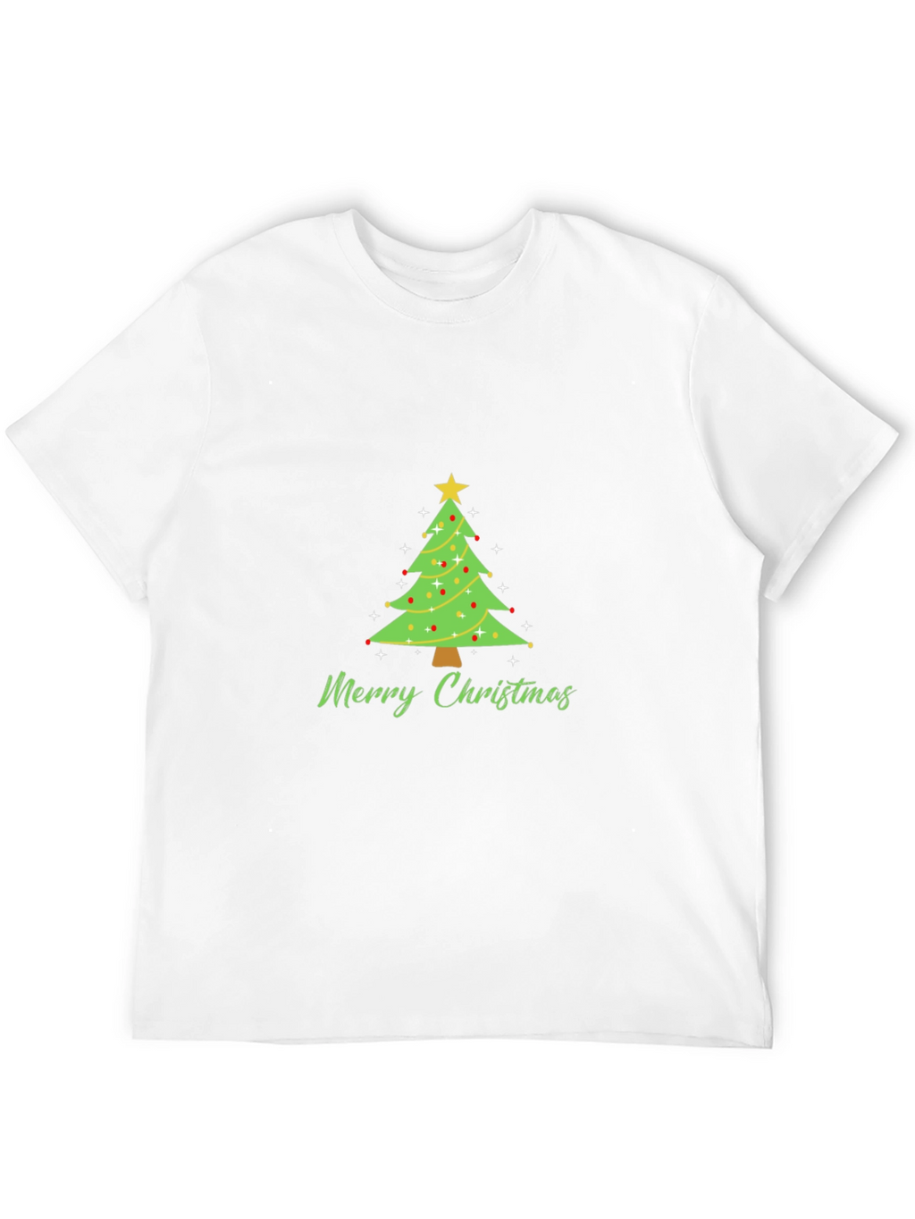 Merry Christmas Tree Graphic Tee - Holiday Festive T-Shirt