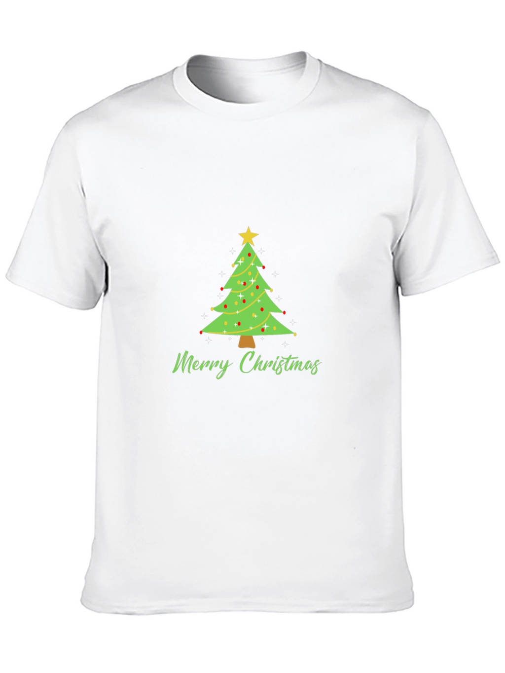 Merry Christmas Tree Graphic Tee - Holiday Festive T-Shirt
