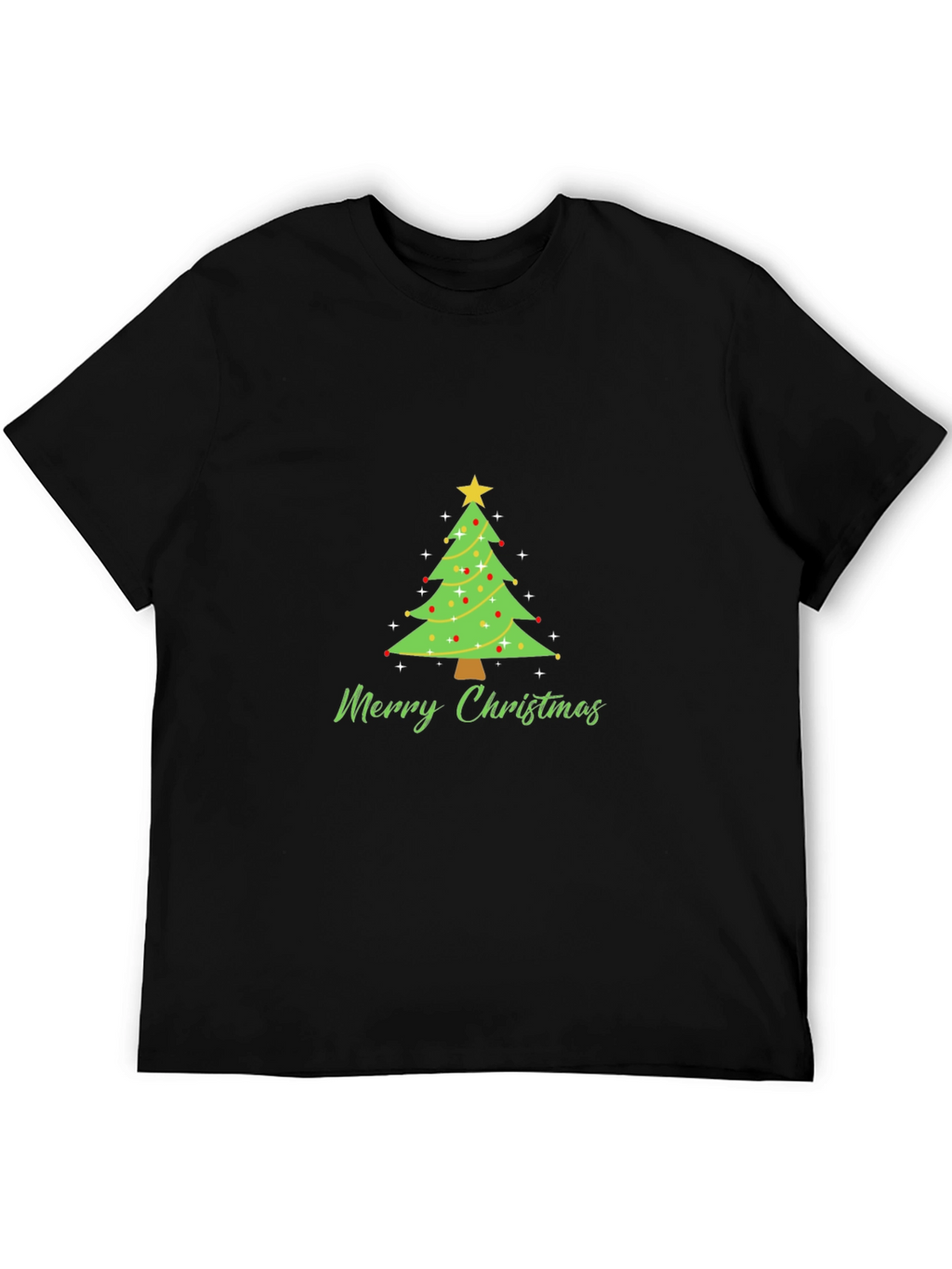 Merry Christmas Tree Graphic Tee - Holiday Festive T-Shirt