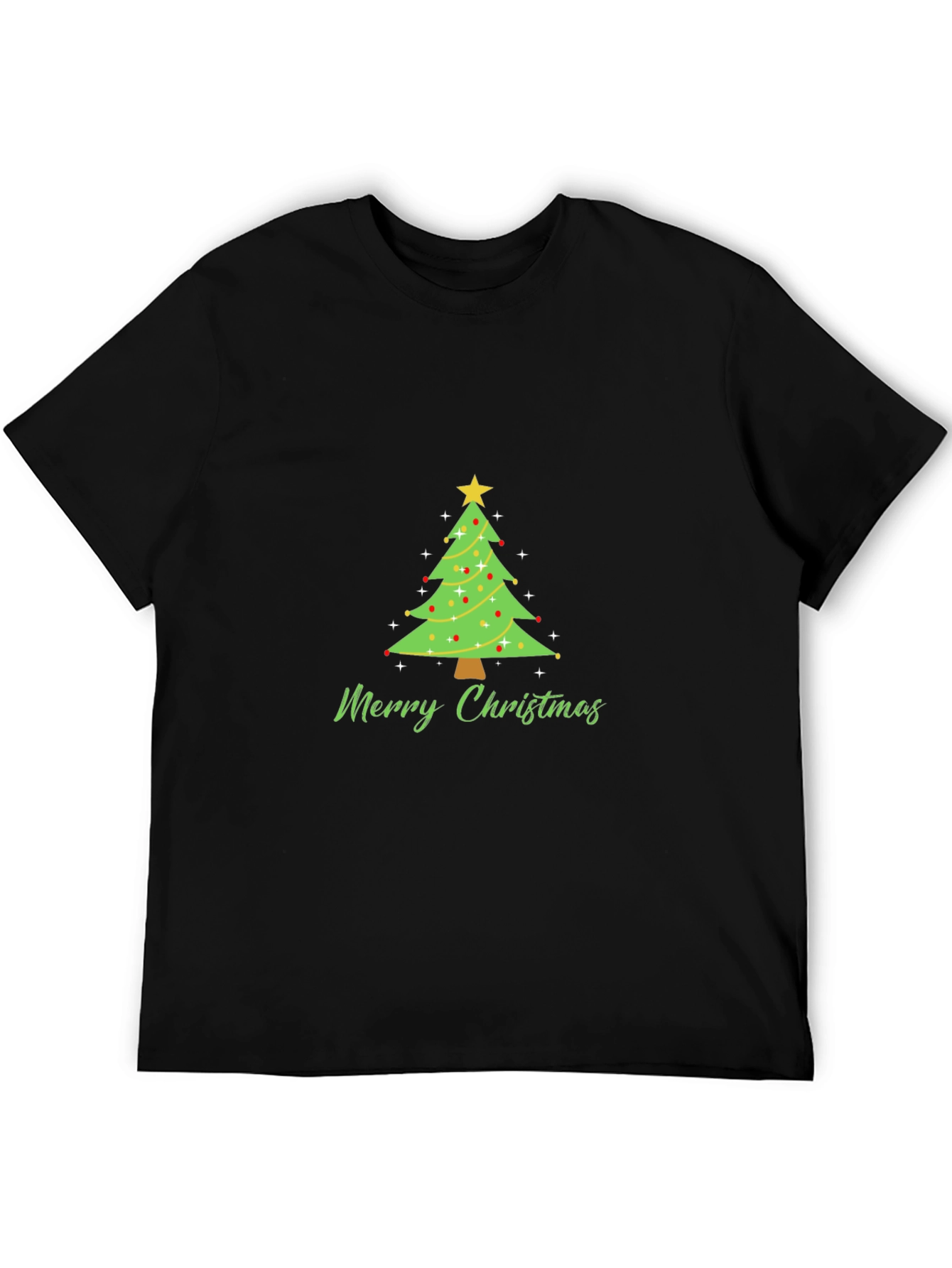 Merry Christmas Tree Graphic Tee - Holiday Festive T-Shirt