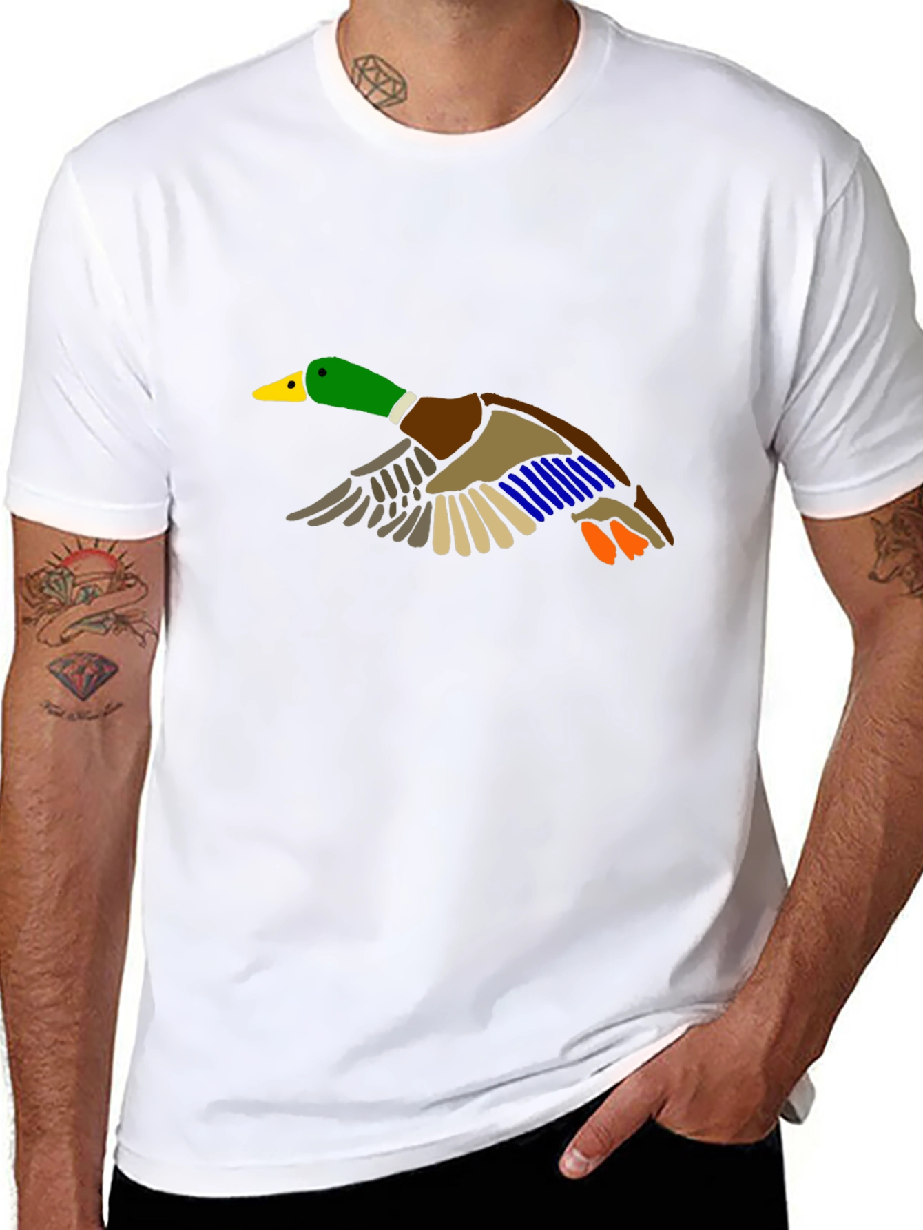 Duck Graphic Black T-Shirt - Mens Short Sleeve