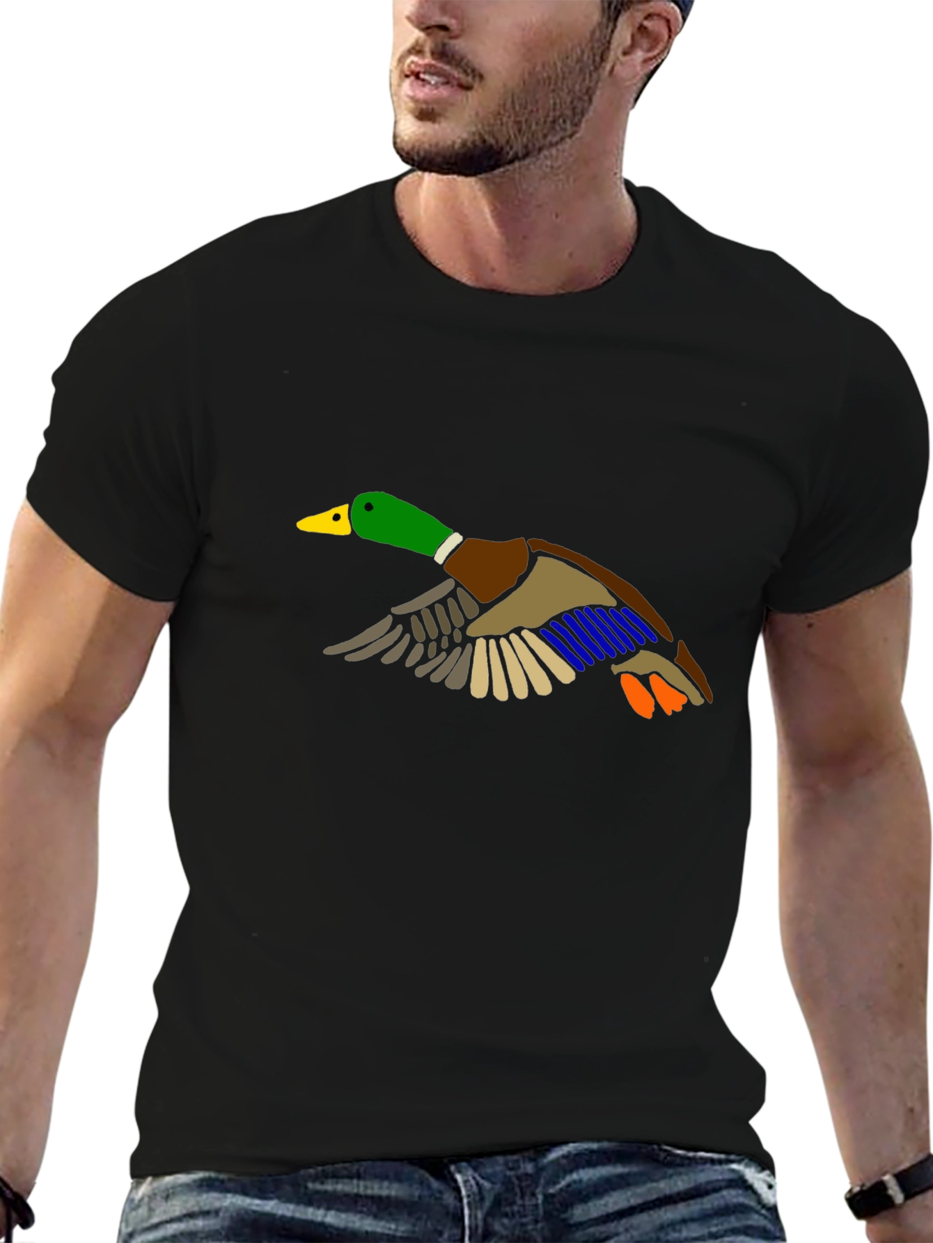 Duck Graphic Black T-Shirt - Mens Short Sleeve