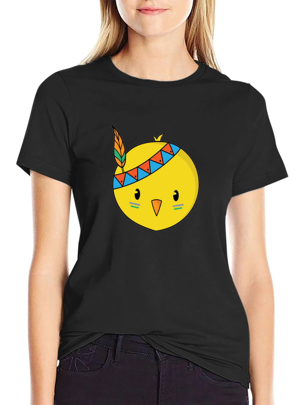 Native Chick Graphic Black T-Shirt