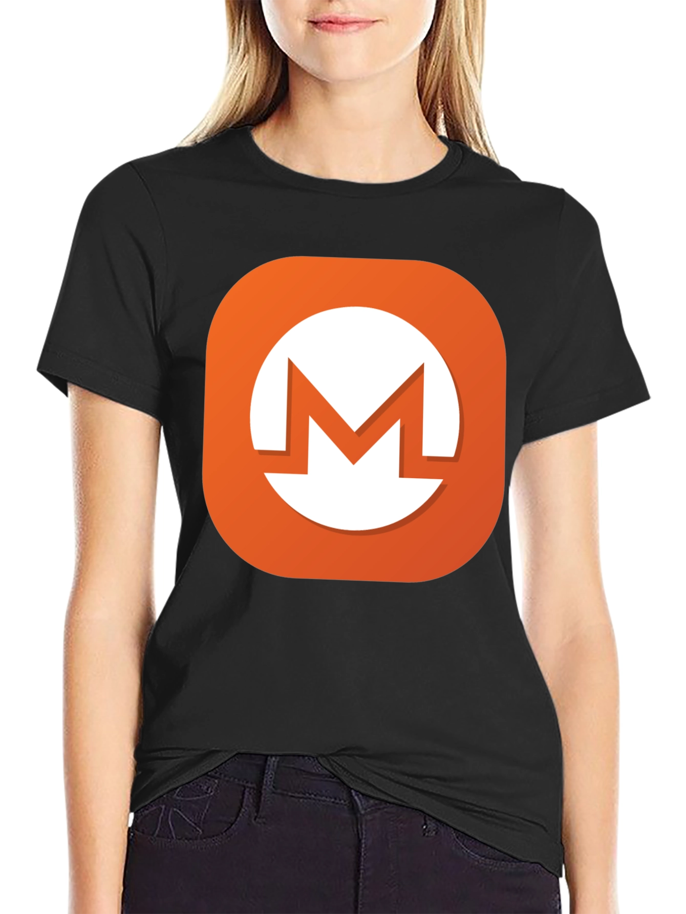 Monero Crypto T-Shirt Black Cotton Blend