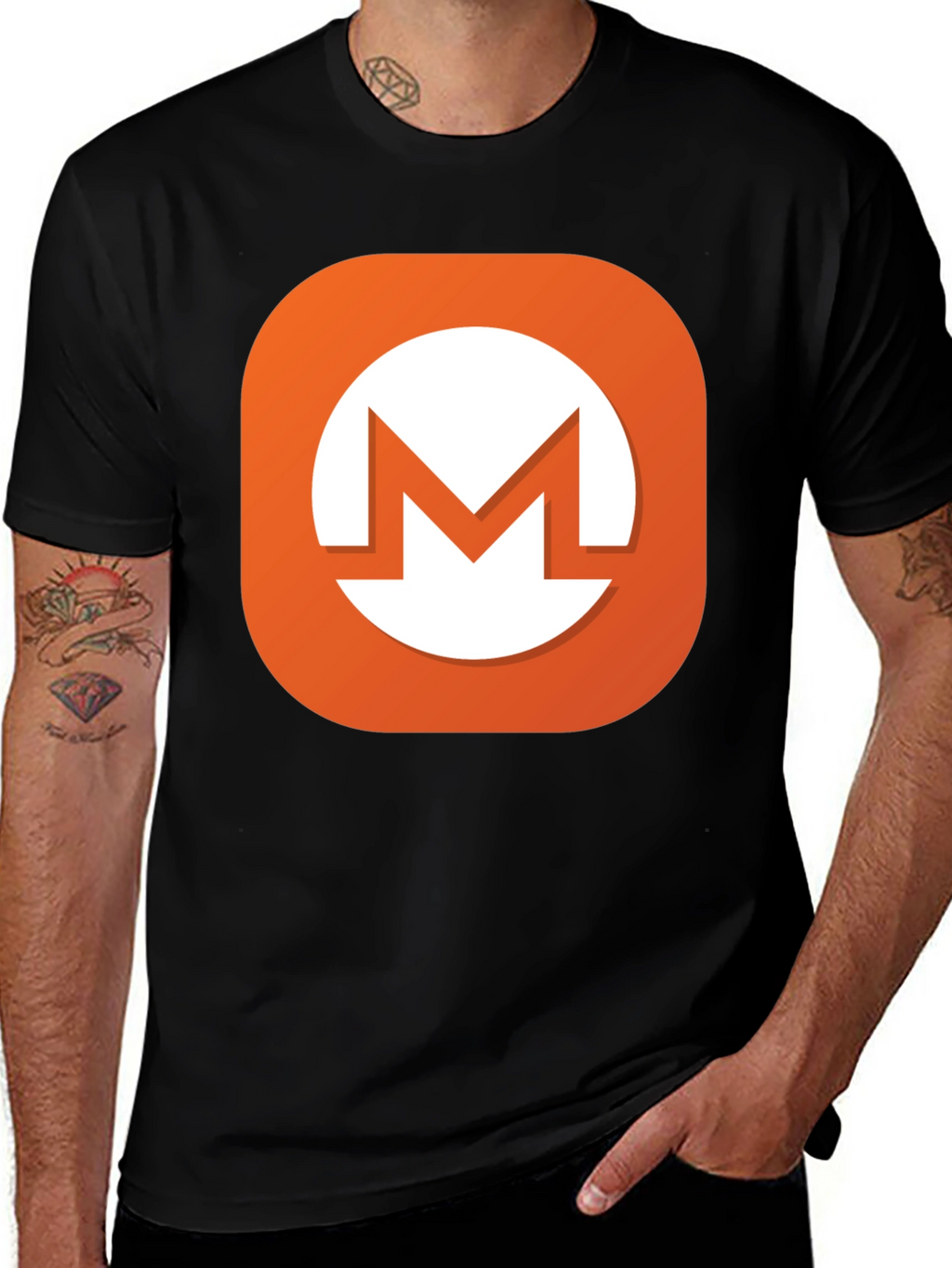 Monero Crypto T-Shirt Black Cotton Blend