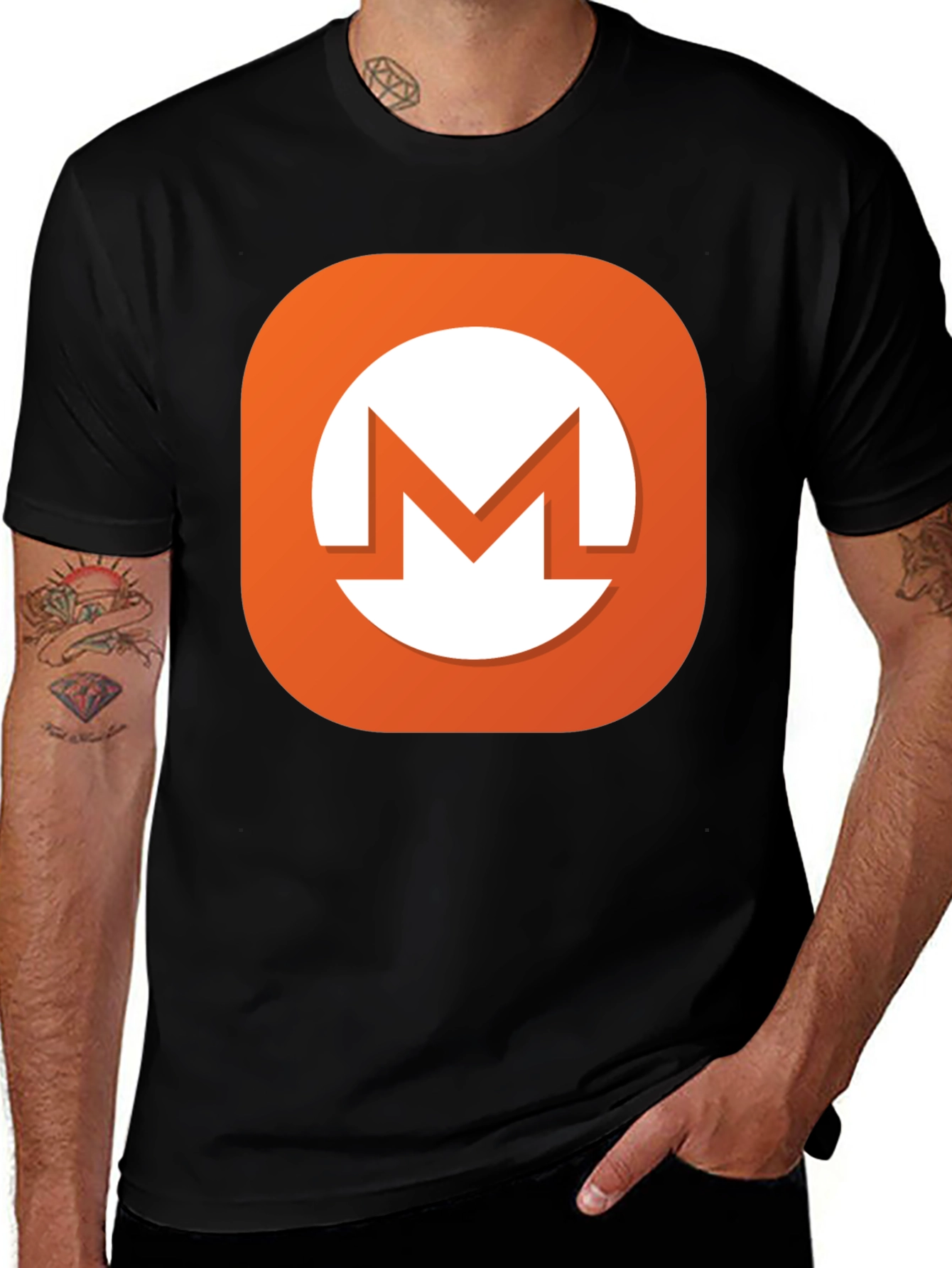 Monero Crypto T-Shirt Black Cotton Blend