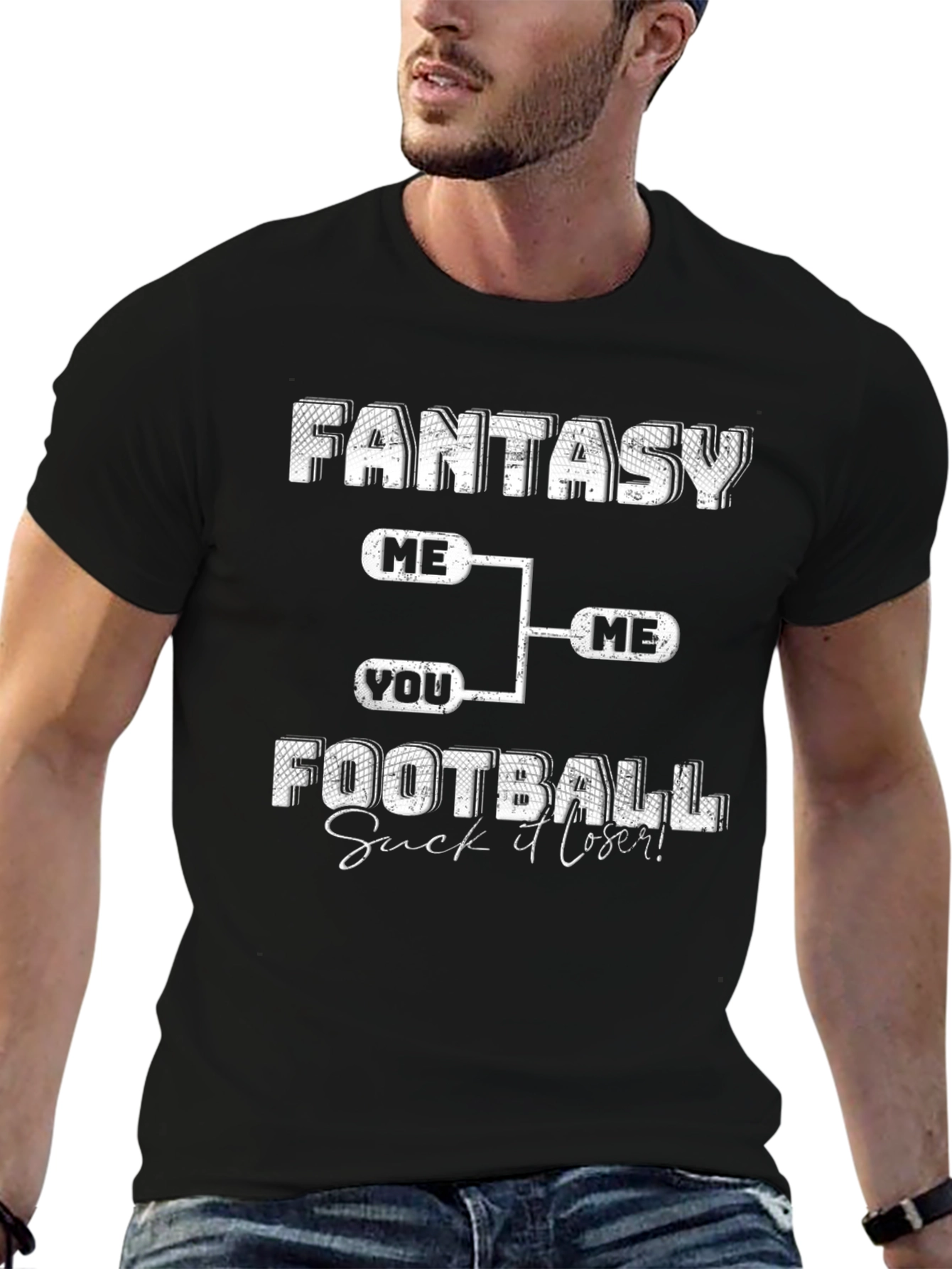 Fantasy Football Loser T-Shirt -  Black Cotton Tee