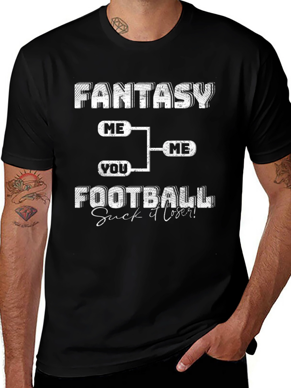 Fantasy Football Loser T-Shirt -  Black Cotton Tee