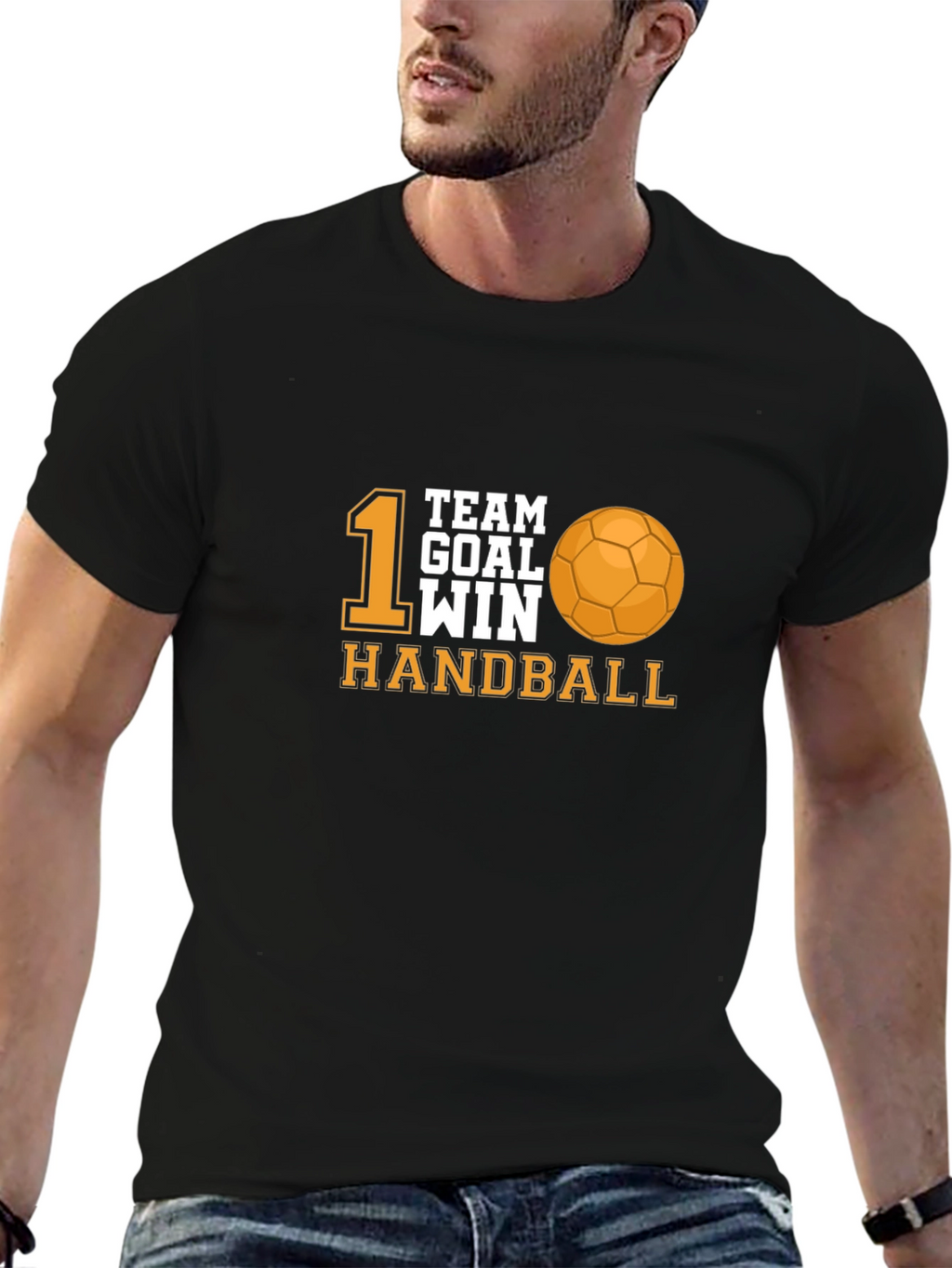 Handball Team Goal Win Black T-Shirt