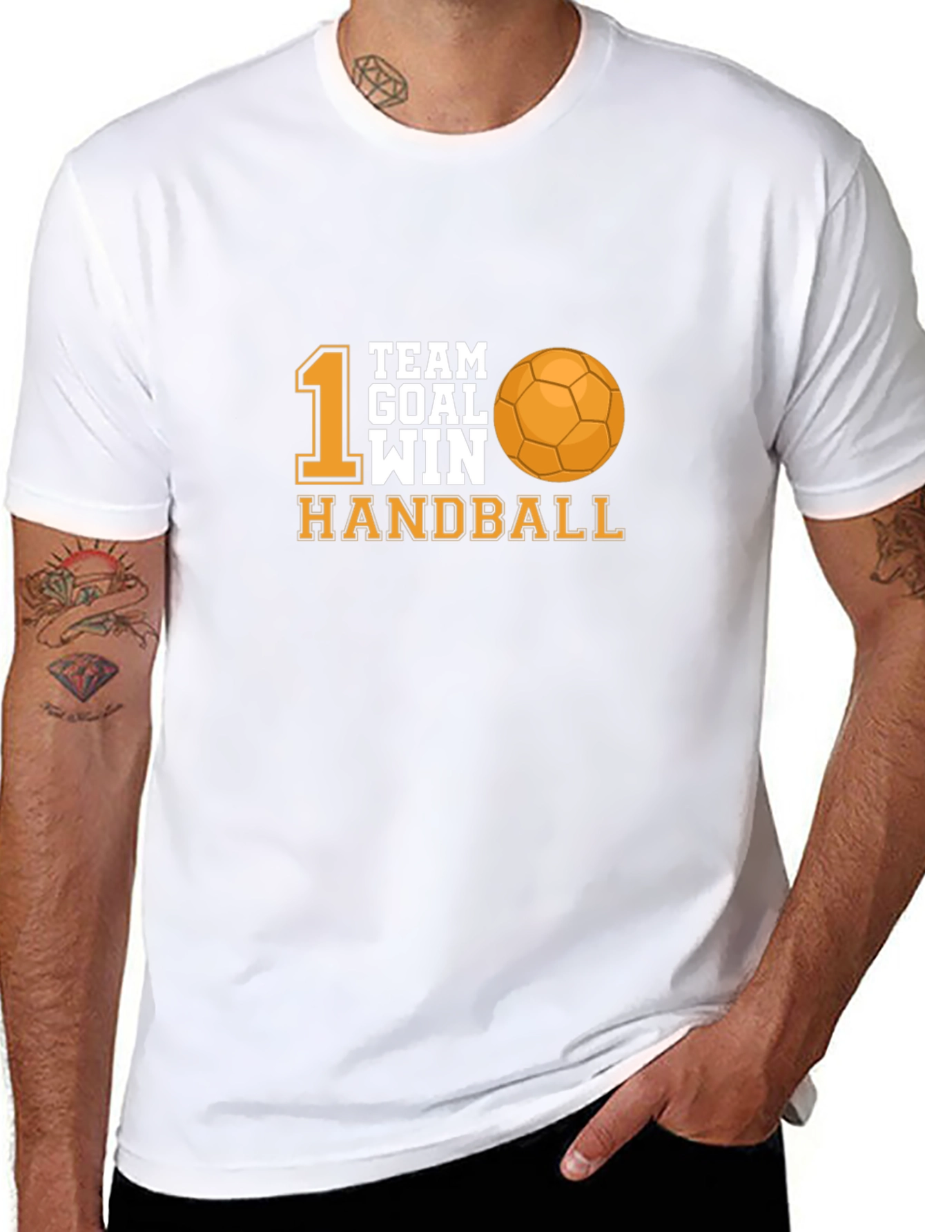 Handball Team Goal Win Black T-Shirt