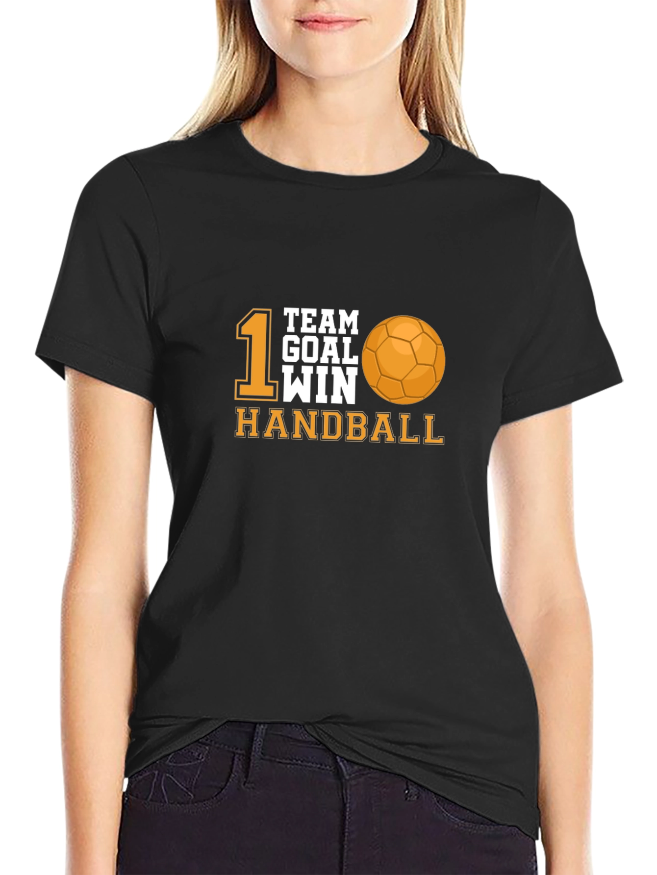 Handball Team Goal Win Black T-Shirt