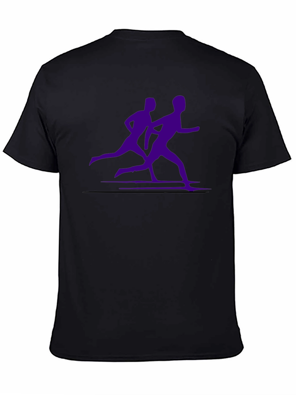 Mens Black Running Tee with Purple Runners Graphic