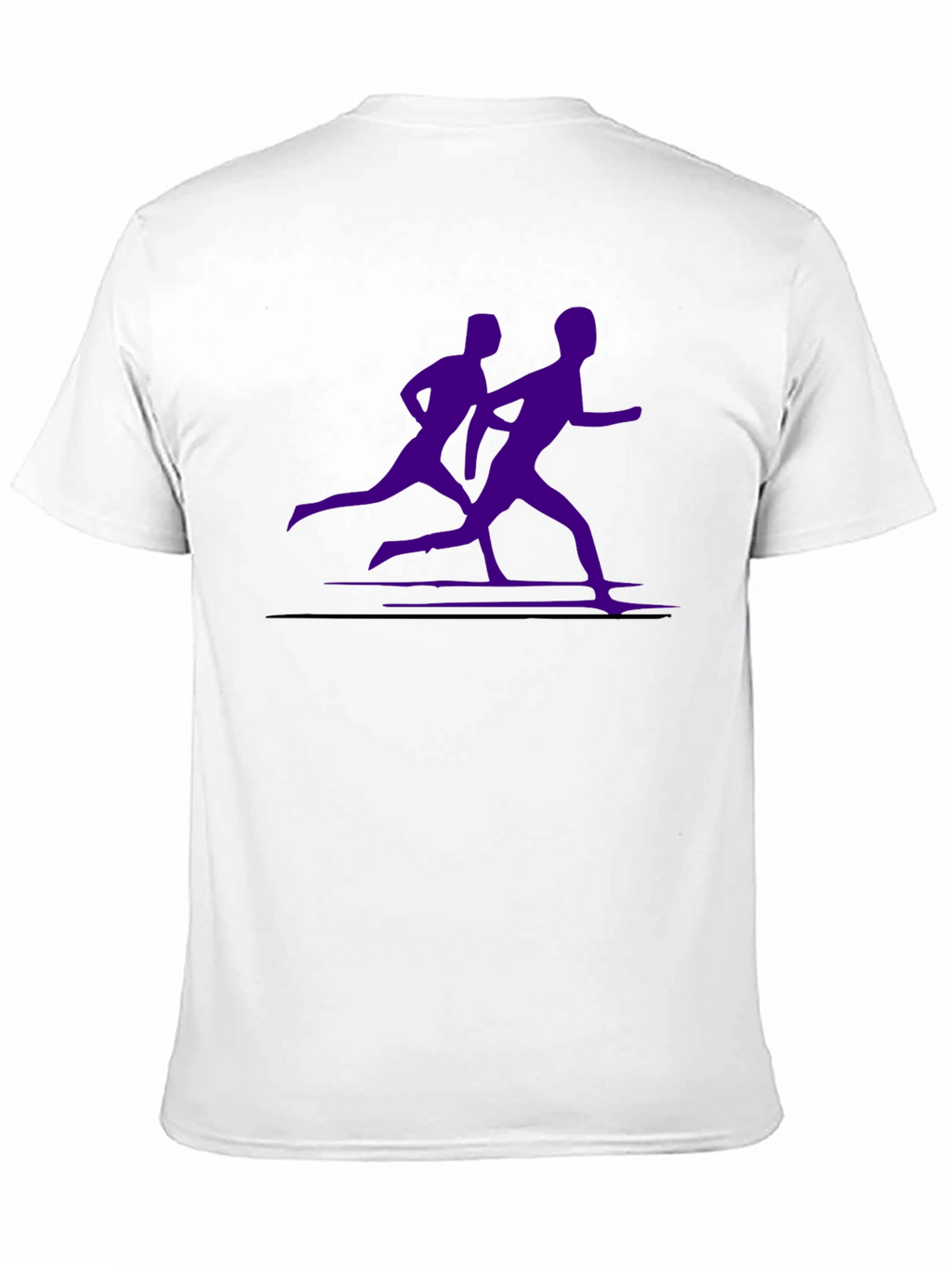 Mens Black Running Tee with Purple Runners Graphic