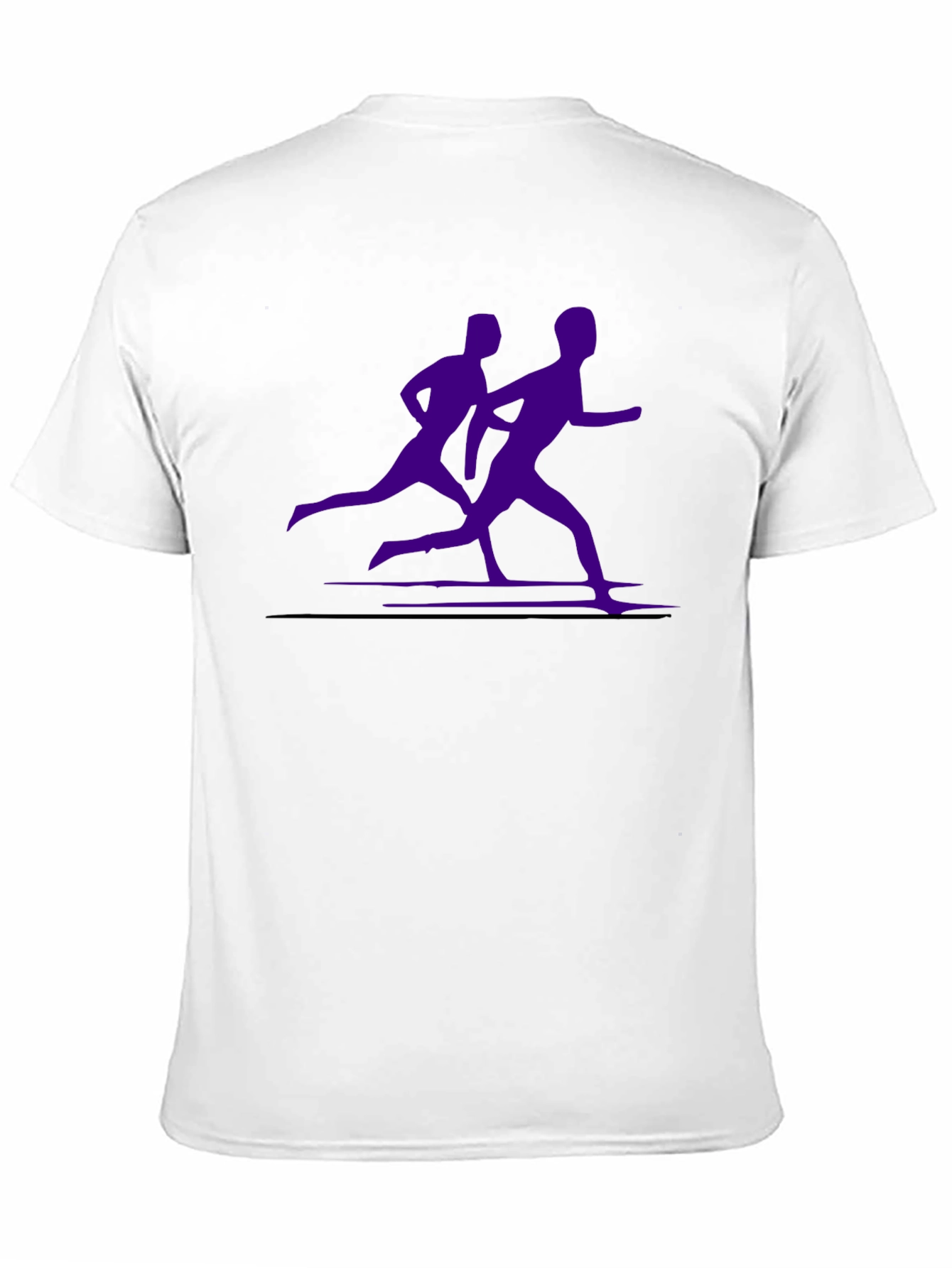 Mens Black Running Tee with Purple Runners Graphic