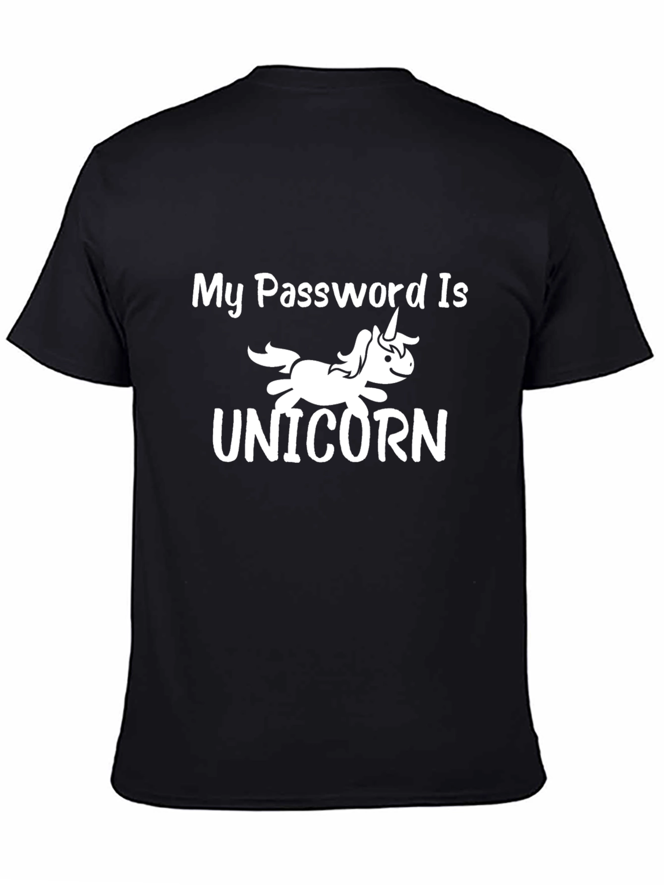 My Password is Unicorn Graphic T-Shirt - Black