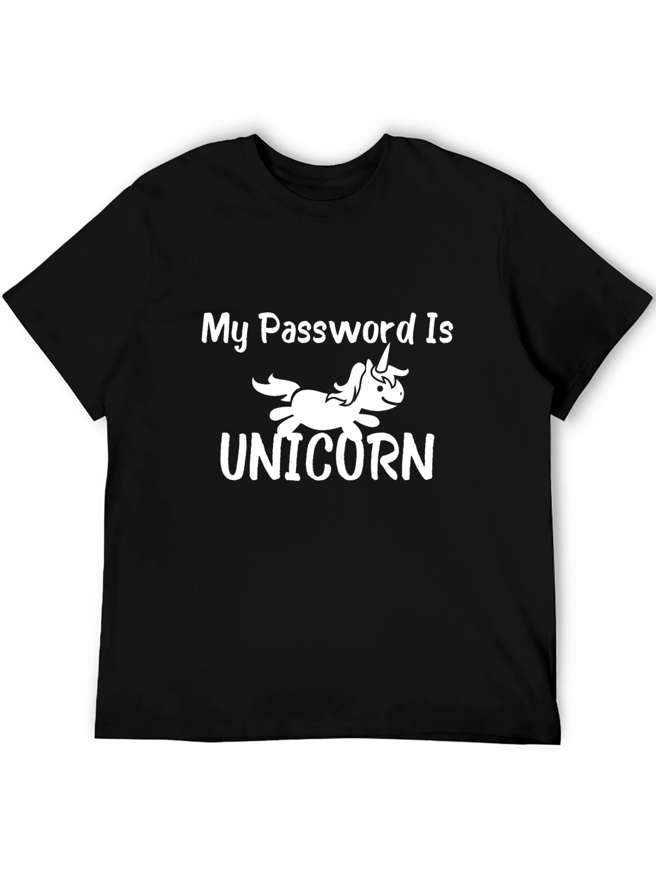 My Password is Unicorn Graphic T-Shirt - Black