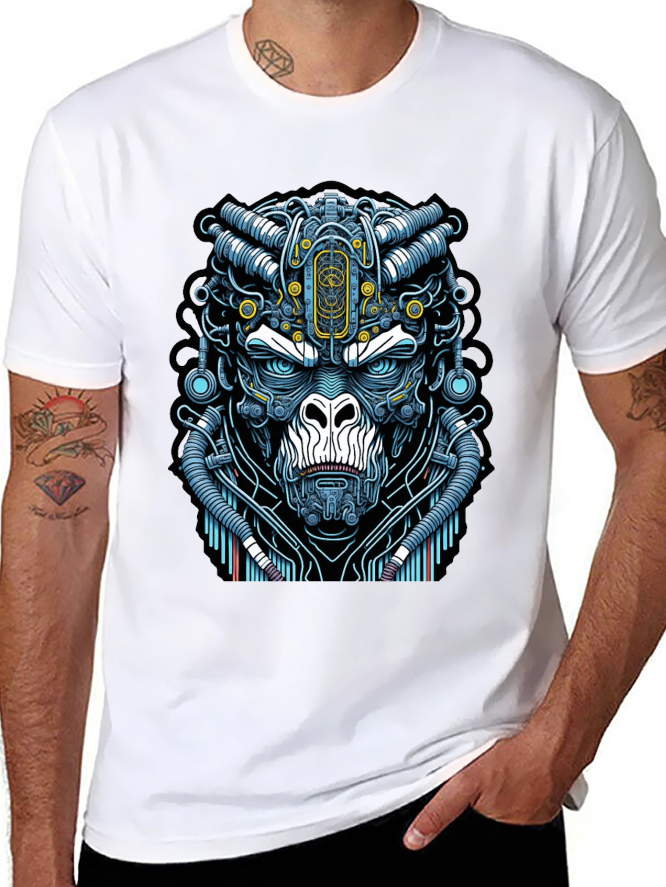 Cyber Gorilla T-Shirt - Unique Sci-Fi Ape Design