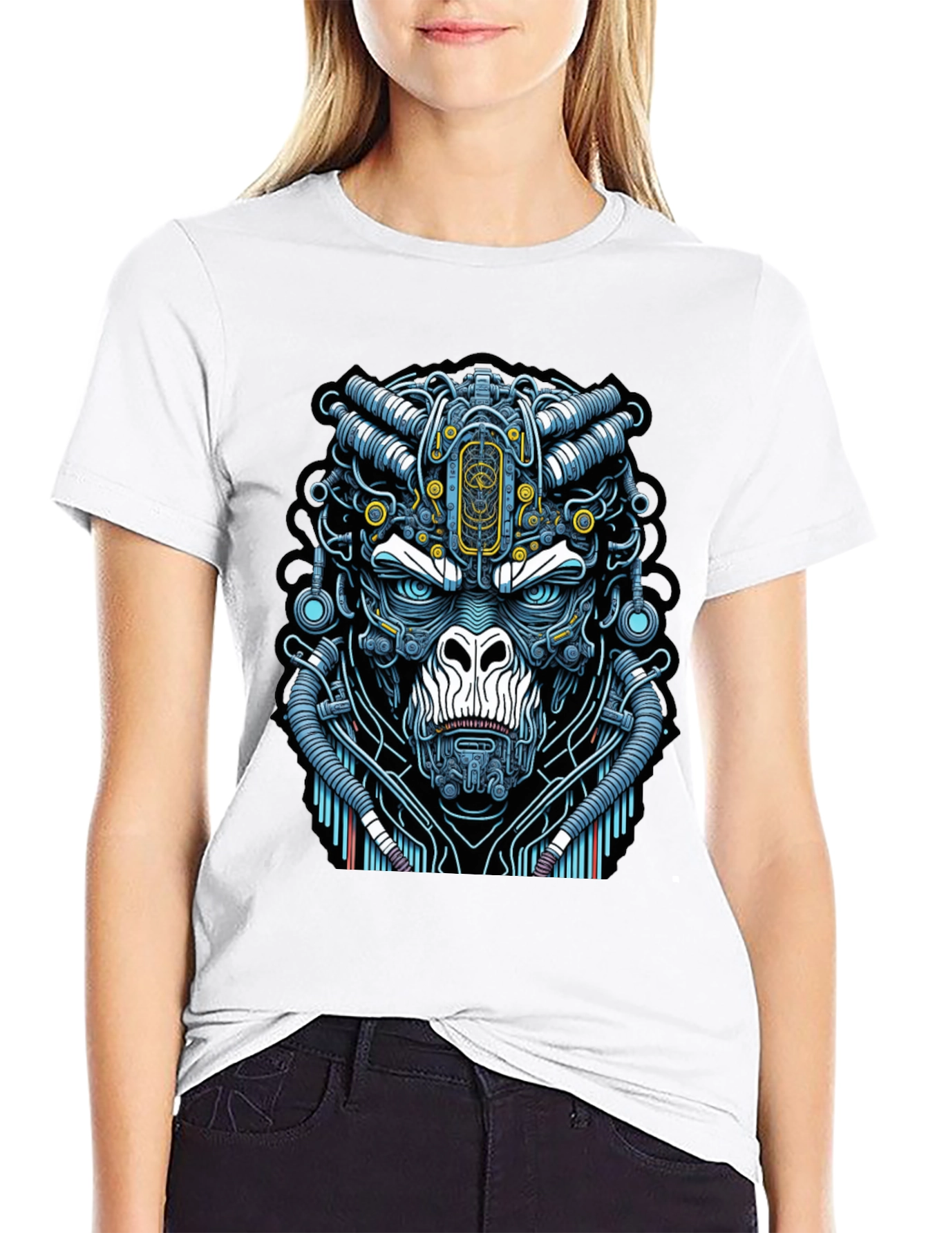 Cyber Gorilla T-Shirt - Unique Sci-Fi Ape Design