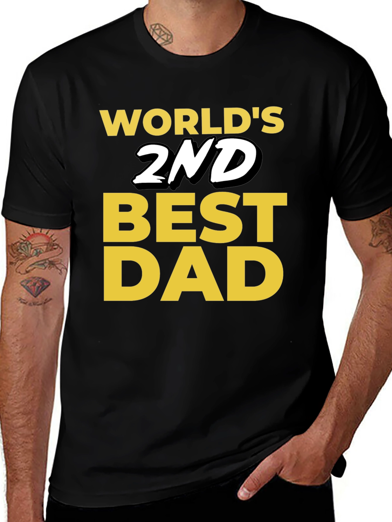 Worlds 2nd Best Dad T-Shirt - Funny Fathers Day Gift