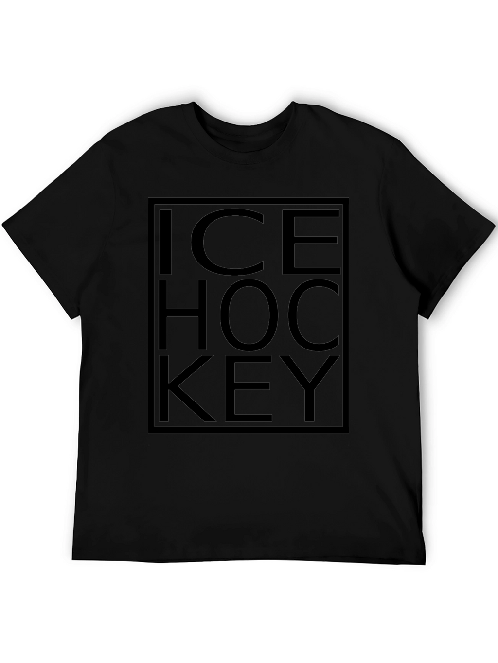 Ice Hockey Graphic Tee - Black Cotton T-Shirt