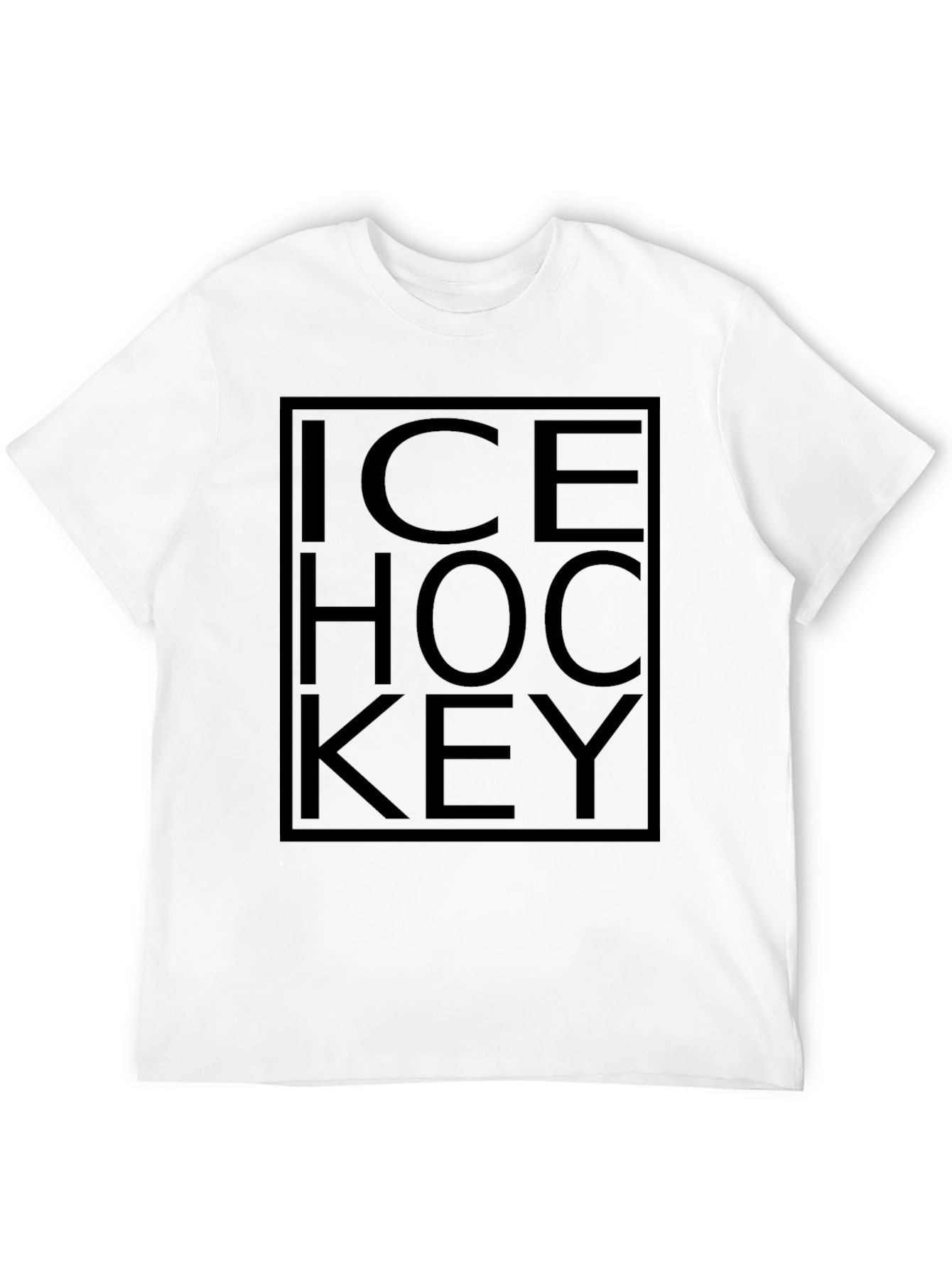 Ice Hockey Graphic Tee - Black Cotton T-Shirt