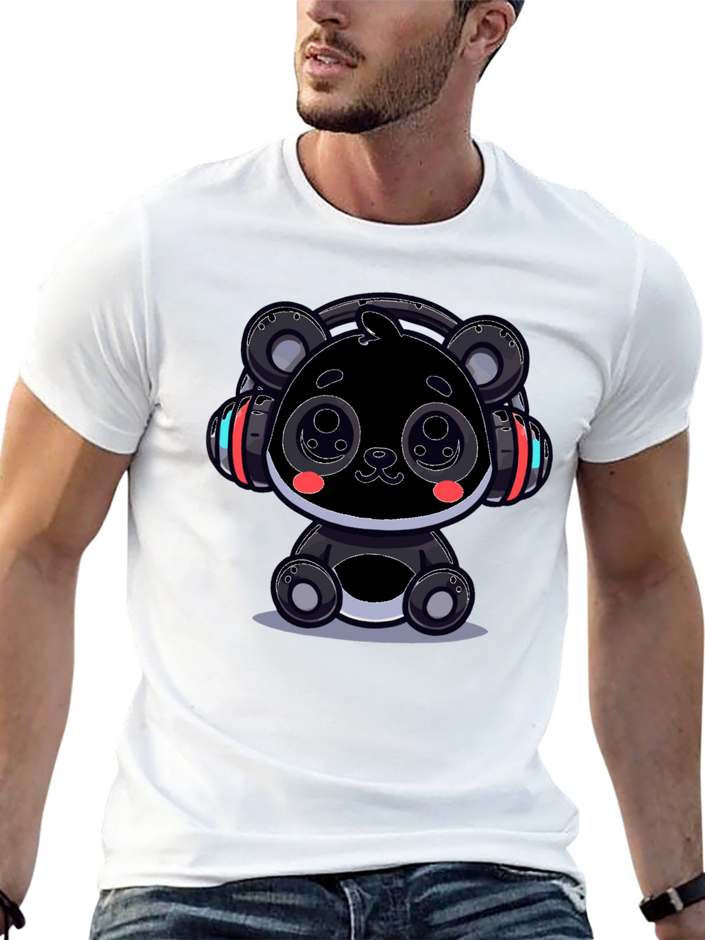 Cool Panda Headphone Graphic Tee