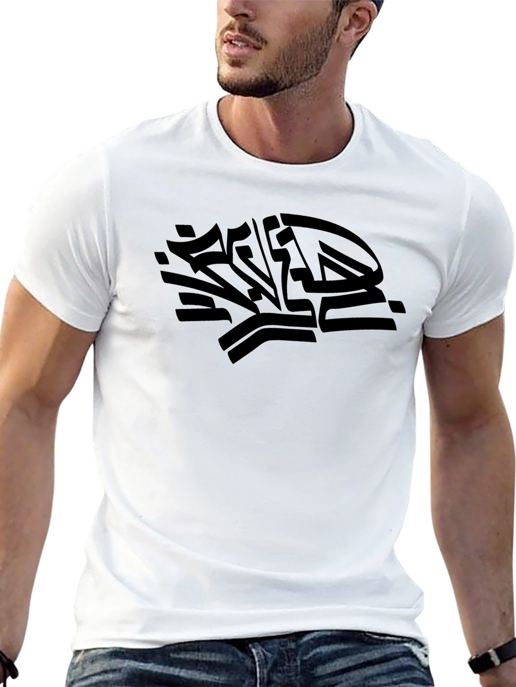 Black Graphic Print Crew Neck T-Shirt