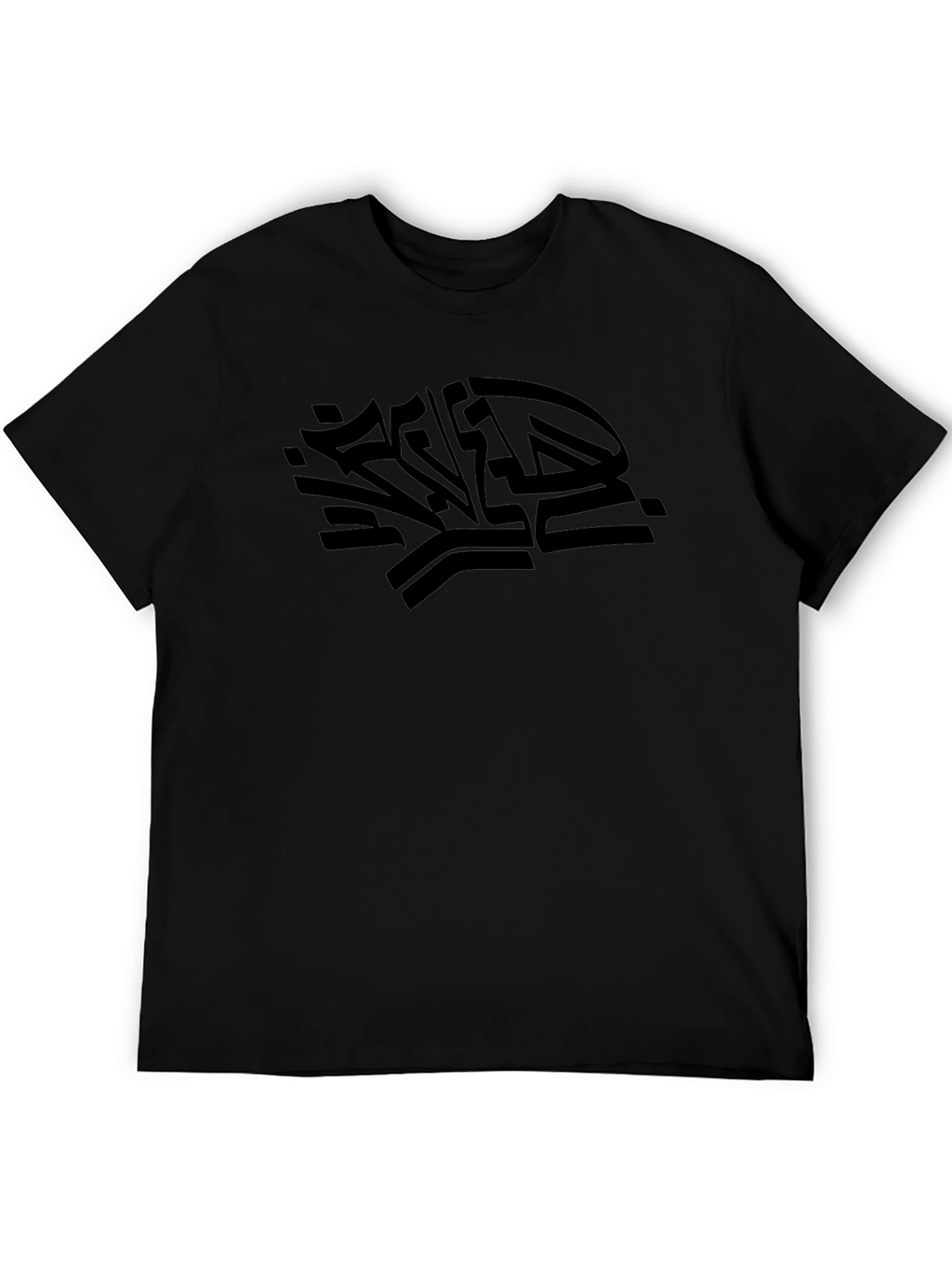 Black Graphic Print Crew Neck T-Shirt
