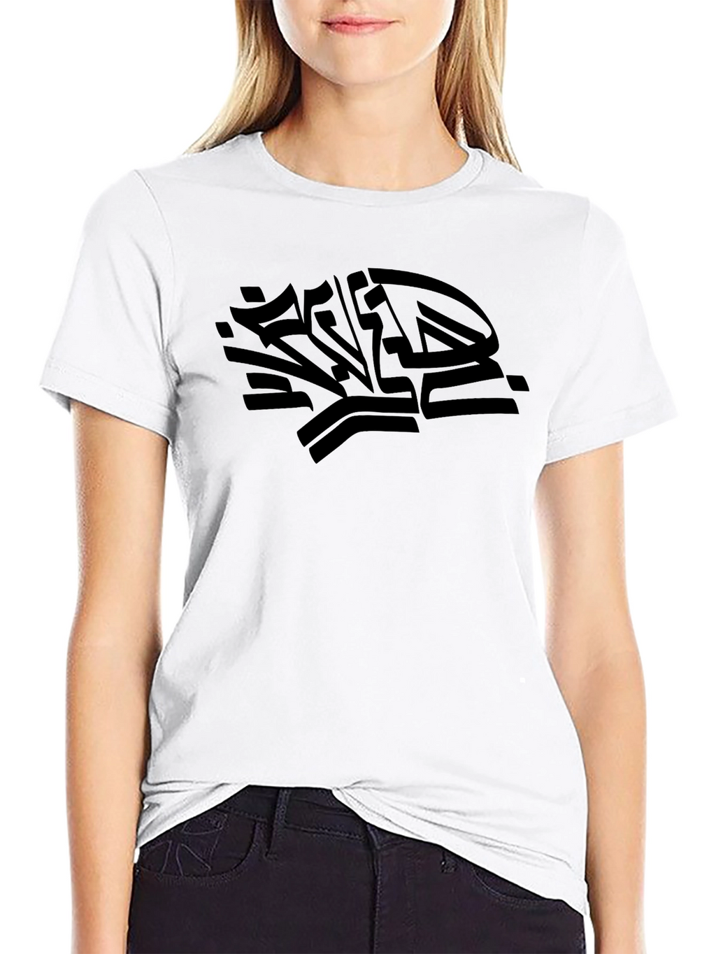 Black Graphic Print Crew Neck T-Shirt