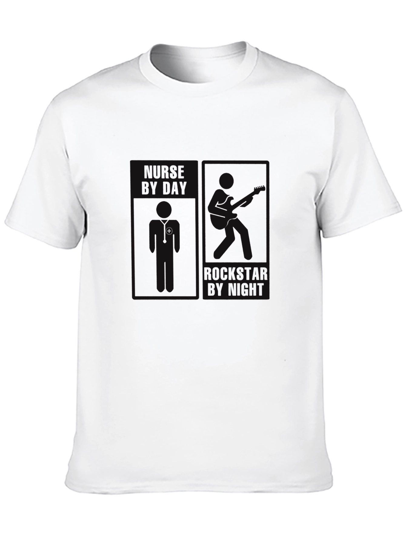 Black Nurse By Day Rockstar By Night Graphic T-Shirt