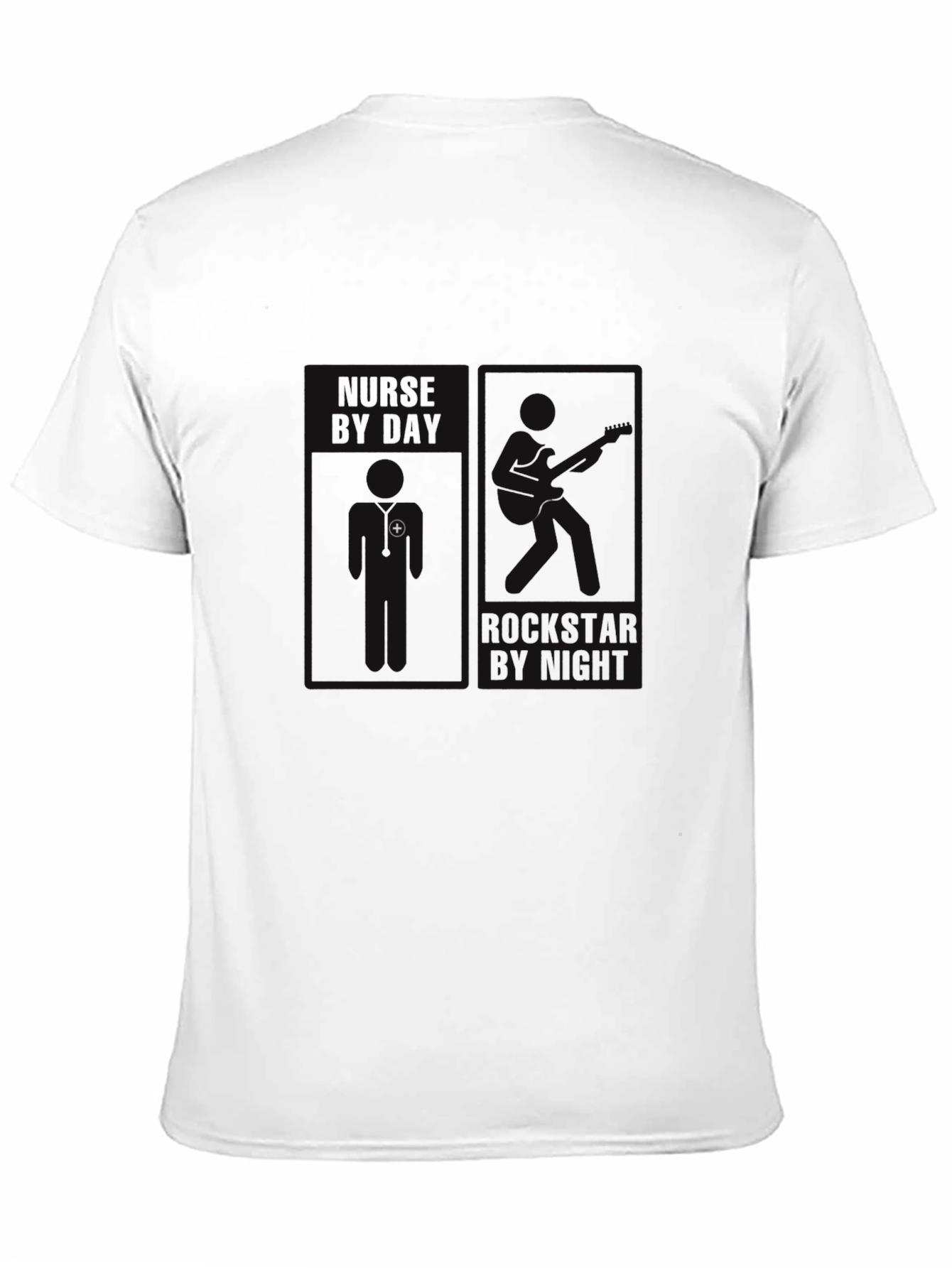 Black Nurse By Day Rockstar By Night Graphic T-Shirt