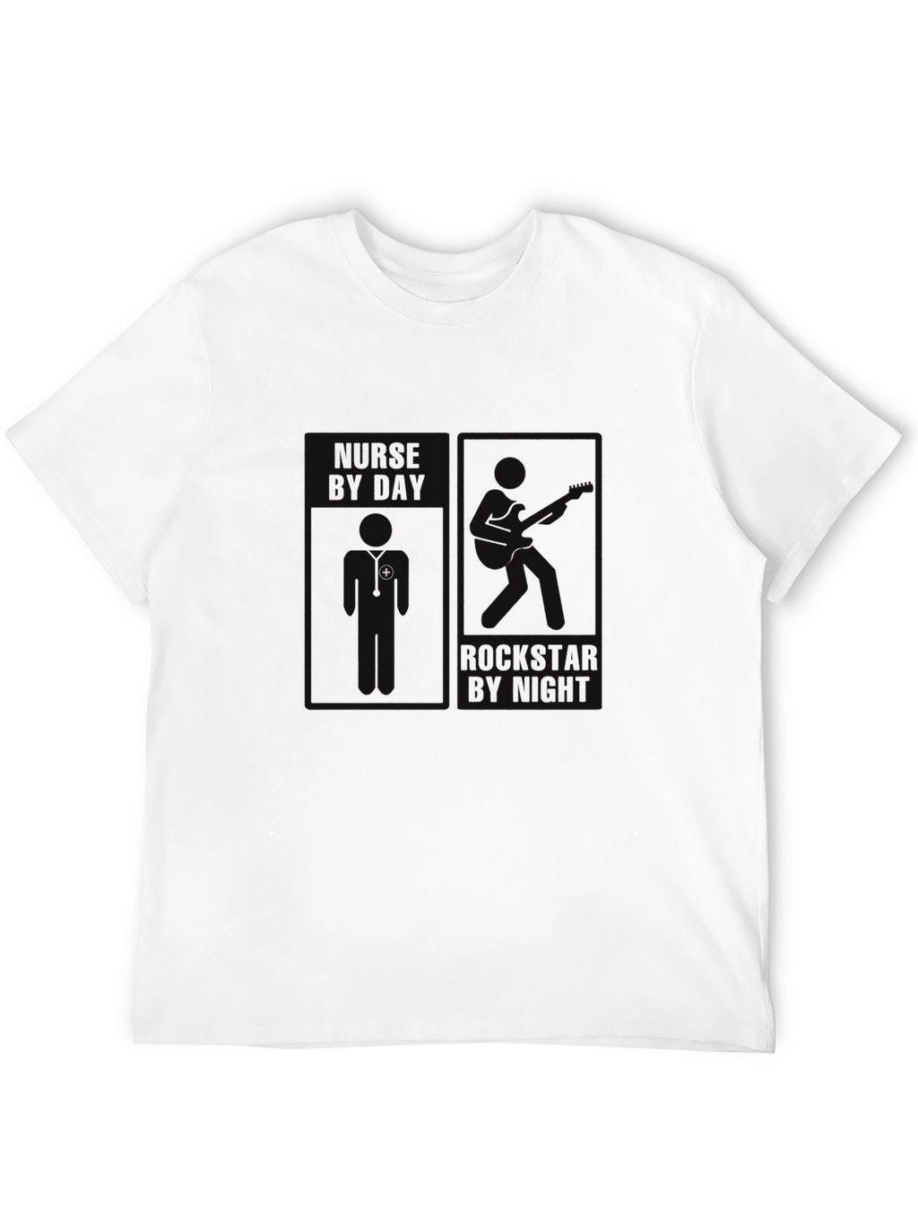 Black Nurse By Day Rockstar By Night Graphic T-Shirt