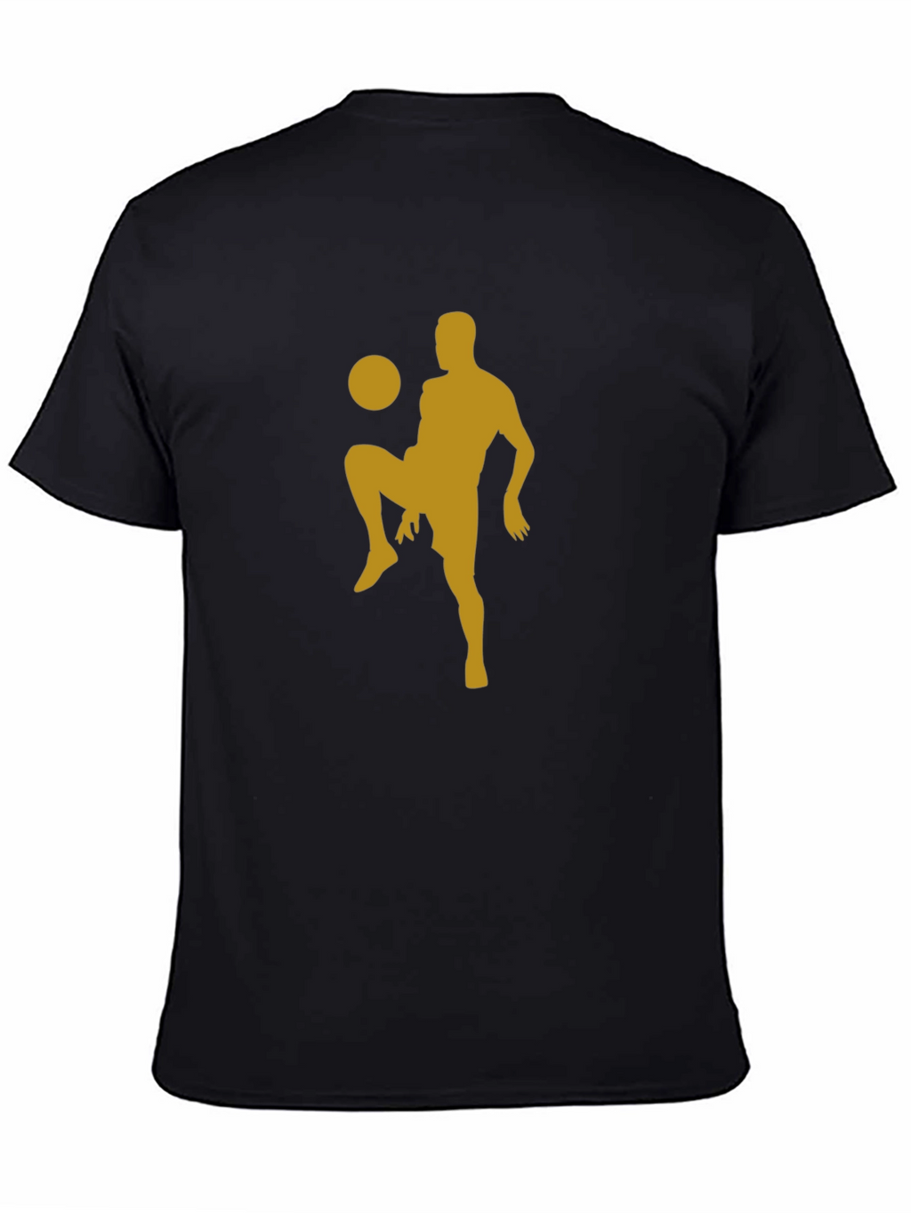 Soccer Player Silhouette Tee - Black Cotton Blend Shirt