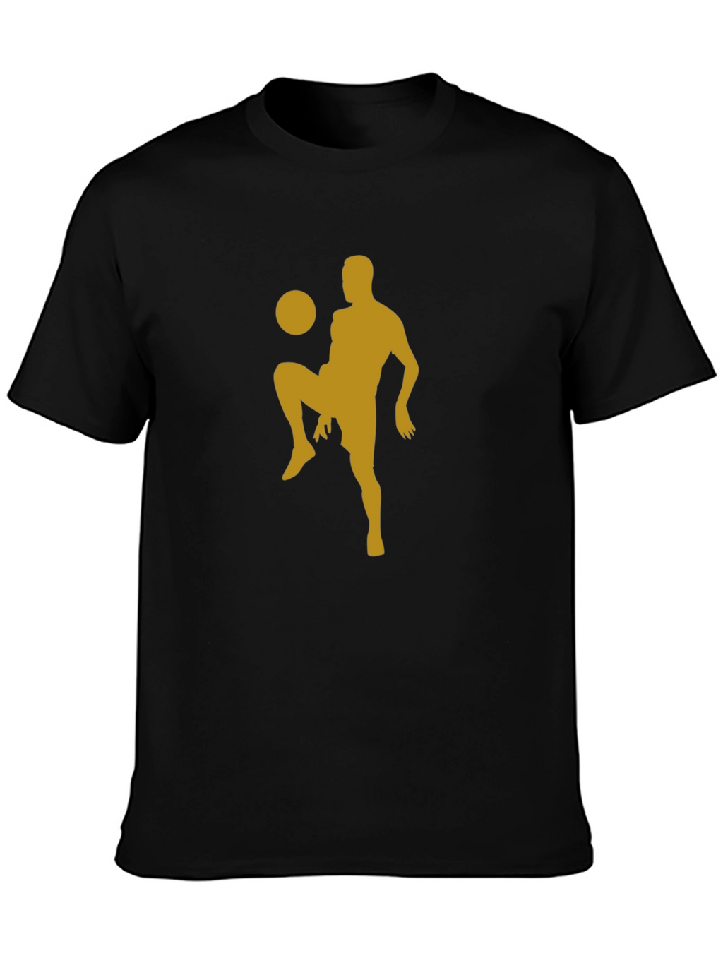 Soccer Player Silhouette Tee - Black Cotton Blend Shirt